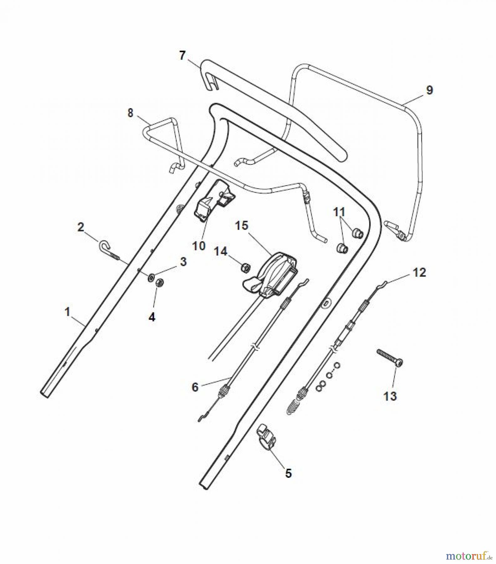 Global Garden Products GGP Rasenmäher Baujahr 2017 Benzin Mit Antrieb 2017 MCS 504 TR/E Handle, Upper Part