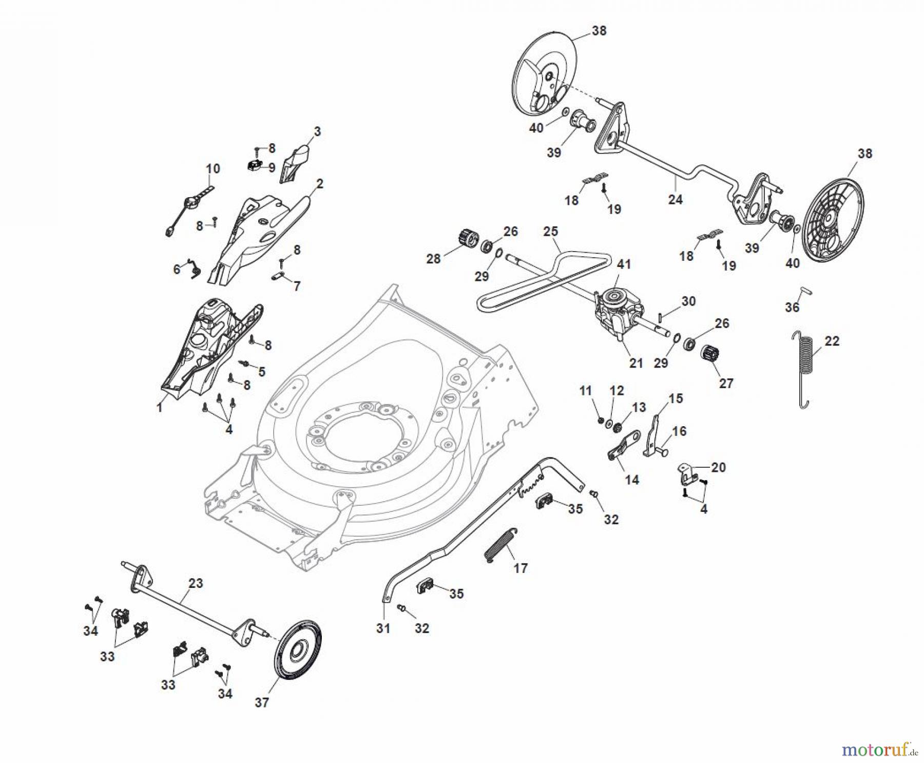Global Garden Products GGP Rasenmäher Baujahr 2017 Benzin Mit Antrieb 2017 MP1 504 SQE Deck And Height Adjusting