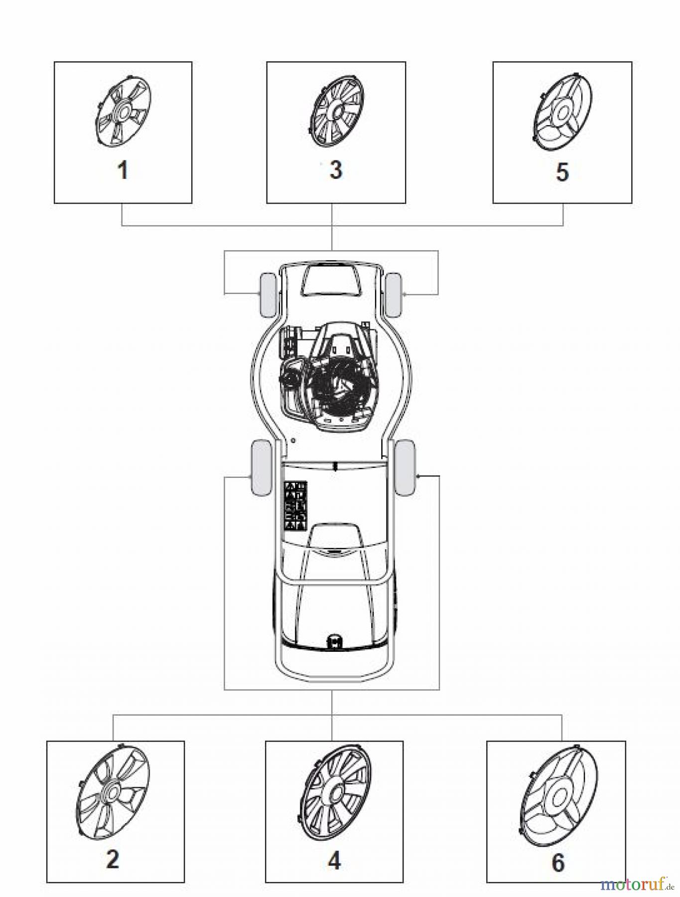 Global Garden Products GGP Rasenmäher Baujahr 2017 Benzin Mit Antrieb 2017 MP1 504 SQE Wheels and Hub Caps