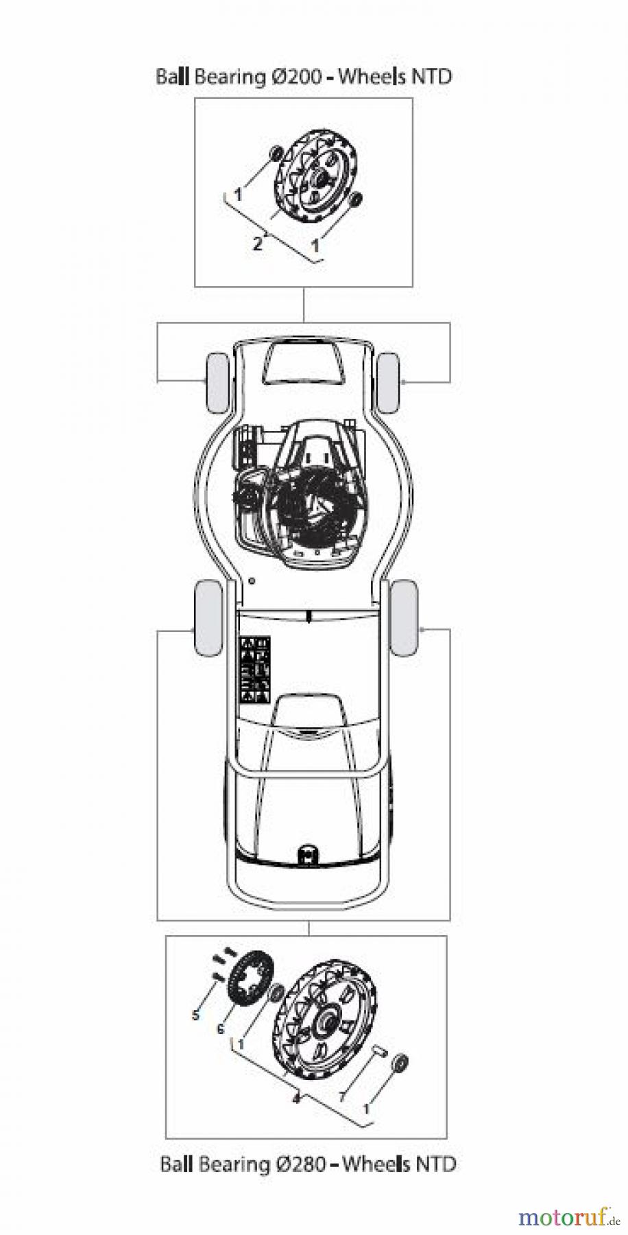 Global Garden Products GGP Rasenmäher Baujahr 2017 Benzin Mit Antrieb 2017 MP1 504 WSE Wheels and Hub Caps