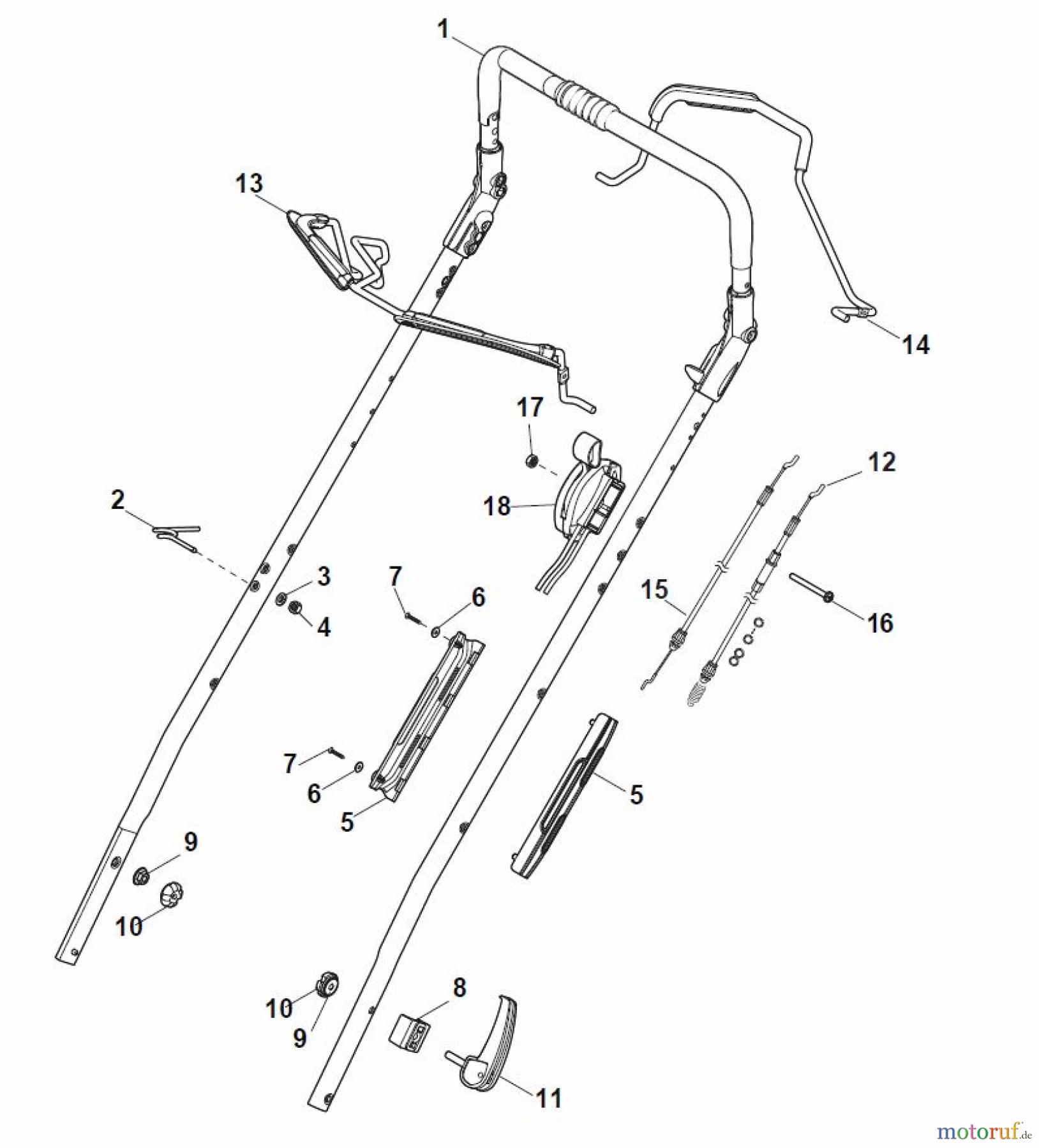  Global Garden Products GGP Rasenmäher Baujahr 2017 Benzin Mit Antrieb 2017 MP1 504 WSQ Handle, Upper Part