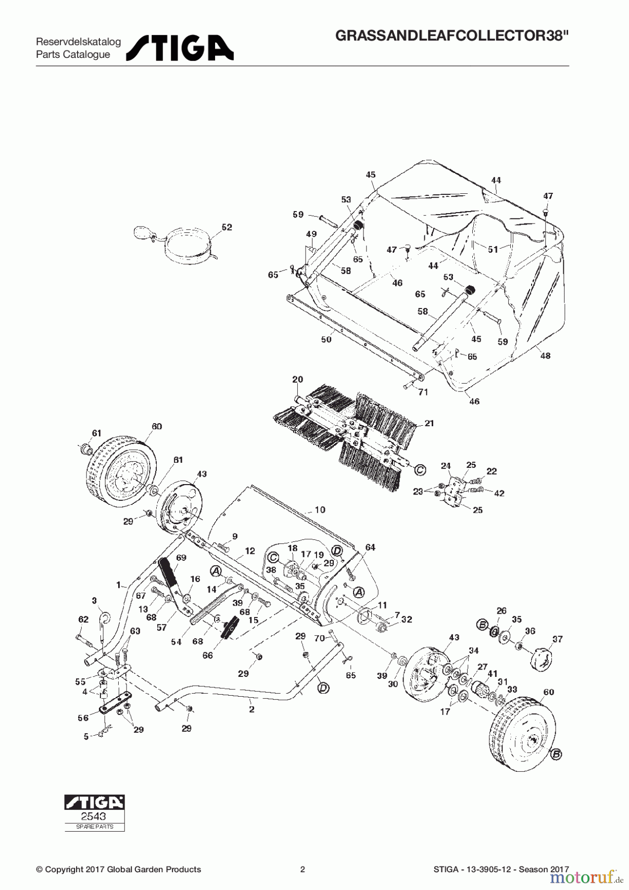 Stiga Frontmäher Zubehör Anbau 2017 Front Mower GRASS AND LEAF COLLECTOR 38