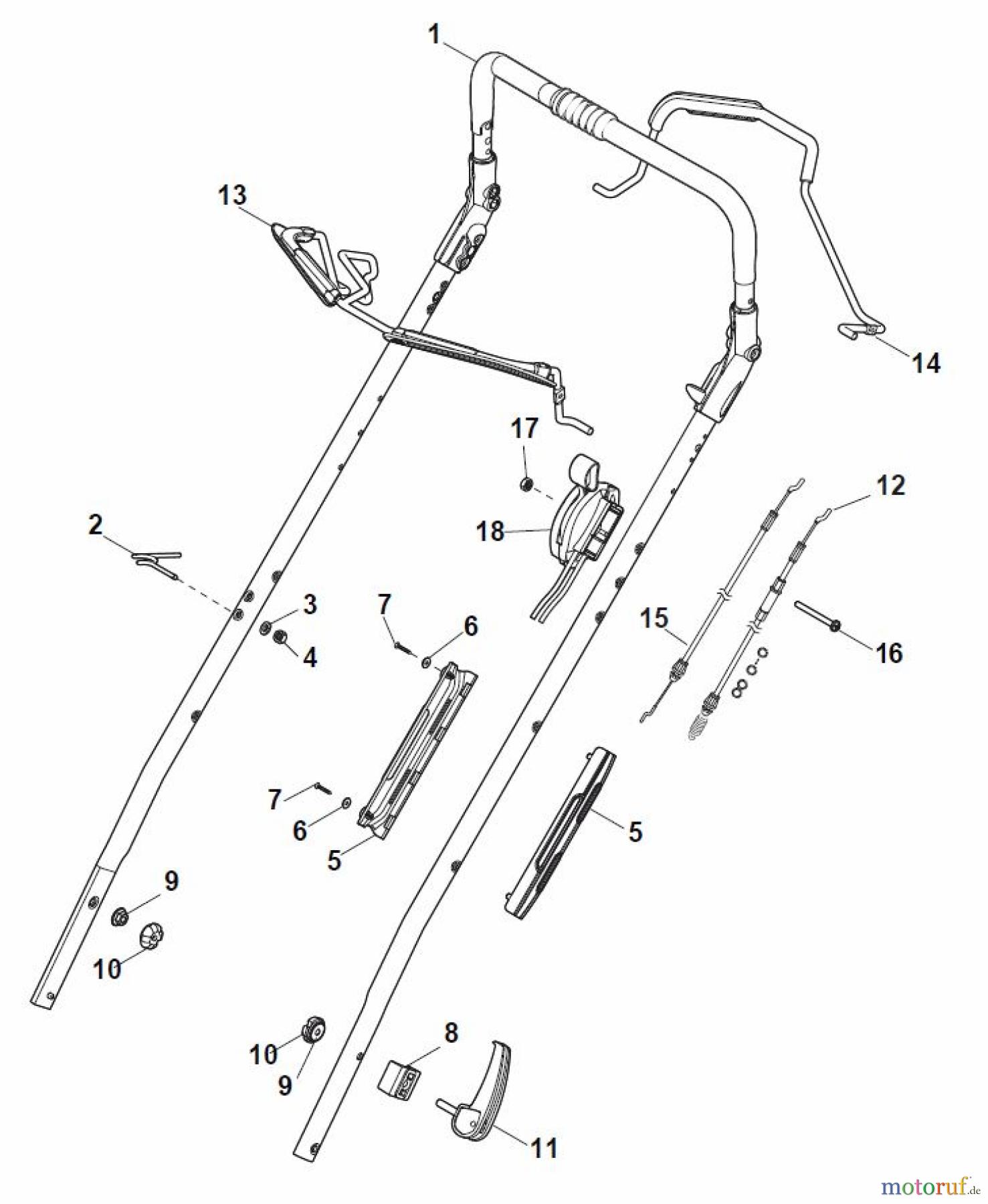 Global Garden Products GGP Rasenmäher Baujahr 2017 Benzin Mit Antrieb 2017 MP1 504 WSVE Handle, Upper Part