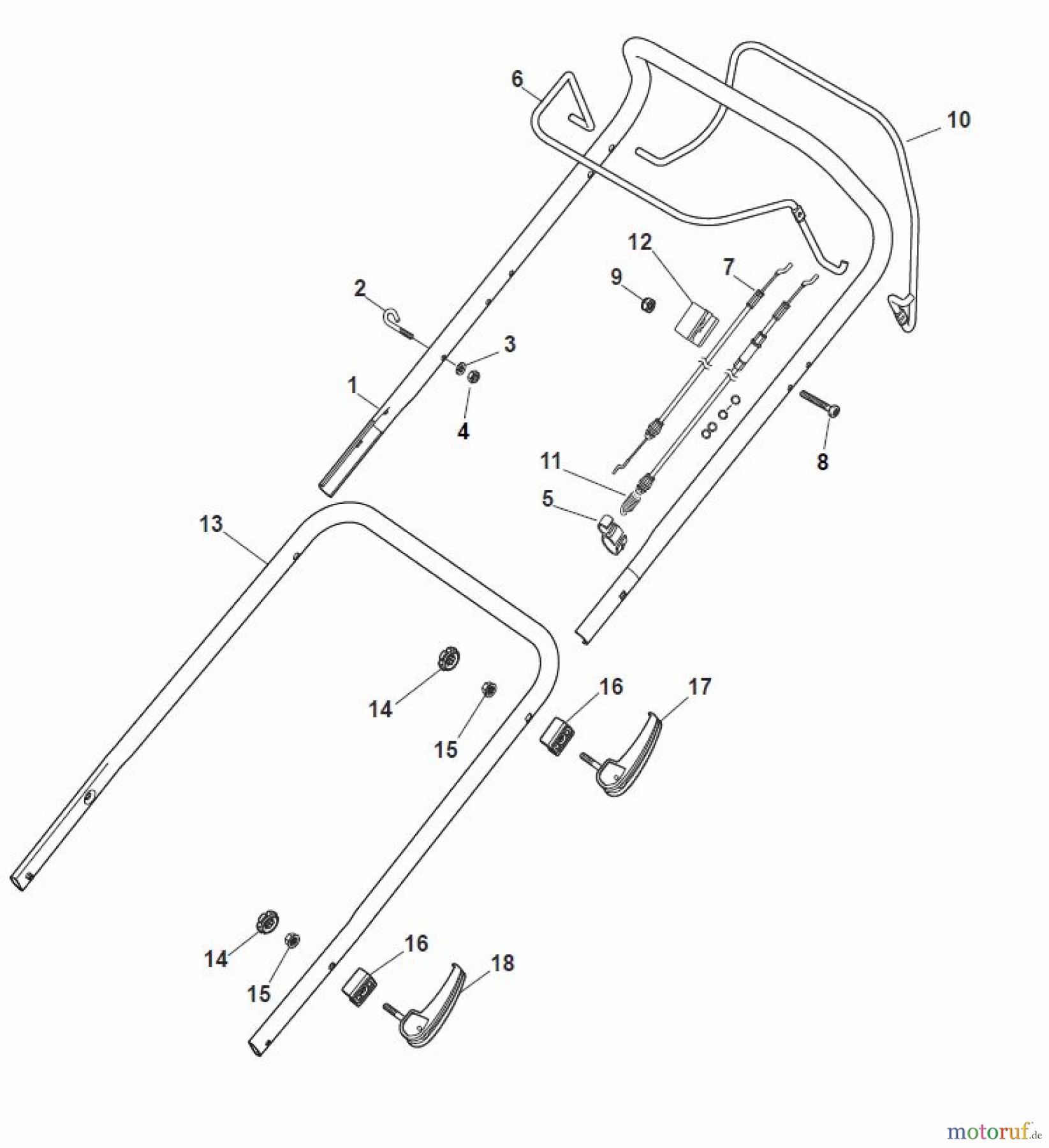 Global Garden Products GGP Rasenmäher Baujahr 2017 Benzin Mit Antrieb 2017 MP1 504 WSVE Handle, Upper Part