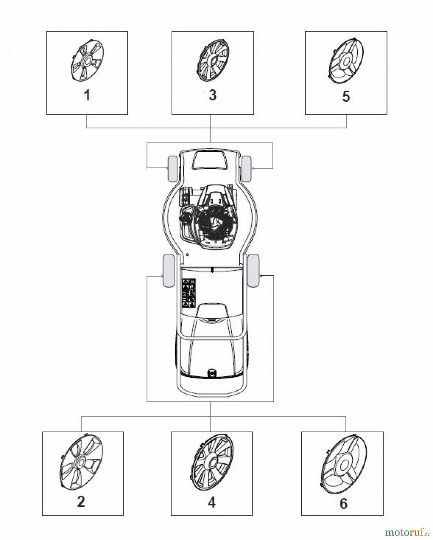 Global Garden Products GGP Rasenmäher Baujahr 2017 Benzin Mit Antrieb 2017 MP1 504 WSVE Wheels and Hub Caps