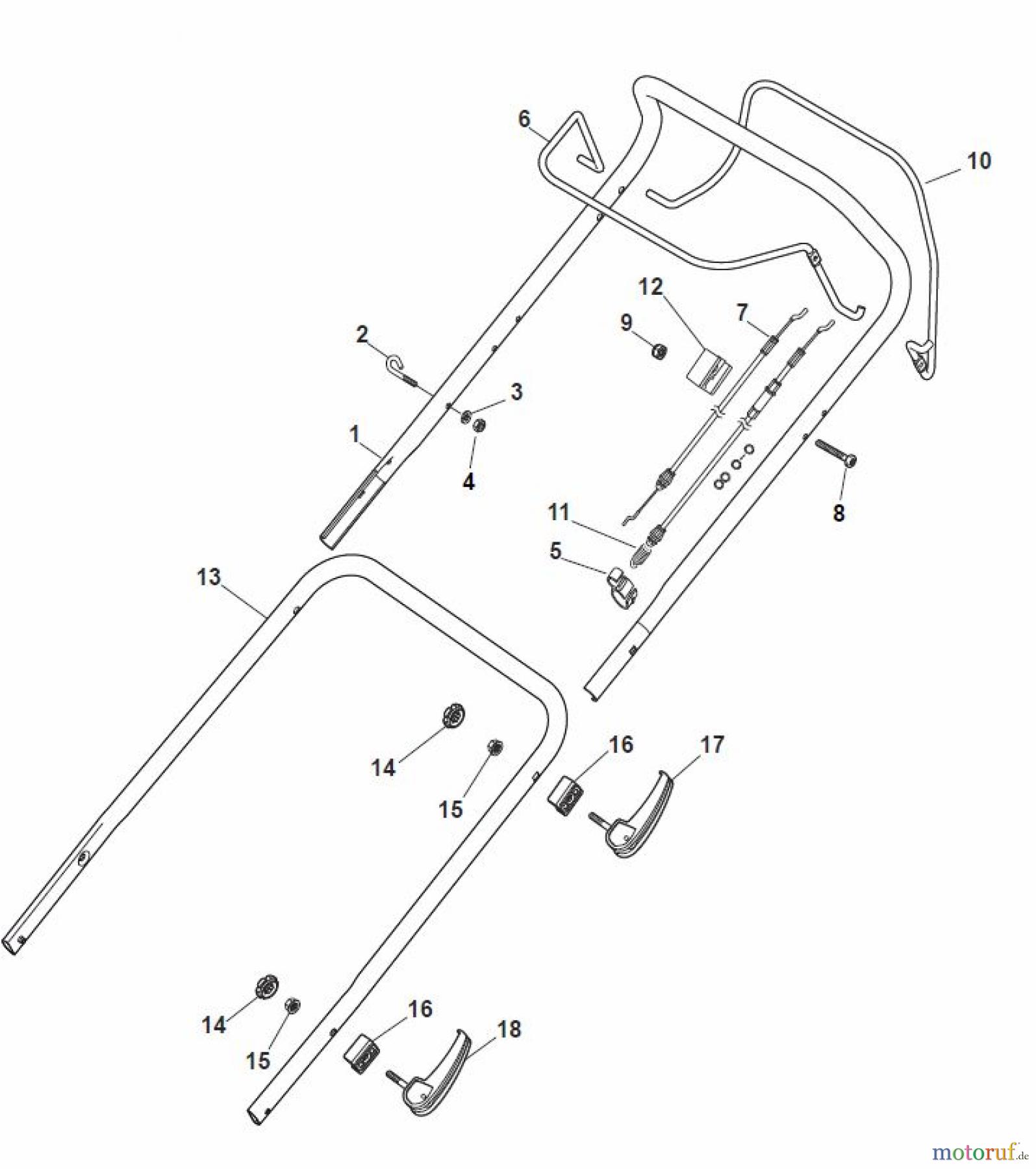  Global Garden Products GGP Rasenmäher Baujahr 2017 Benzin Mit Antrieb 2017 MP1 504 WSVQE Handle, Upper Part
