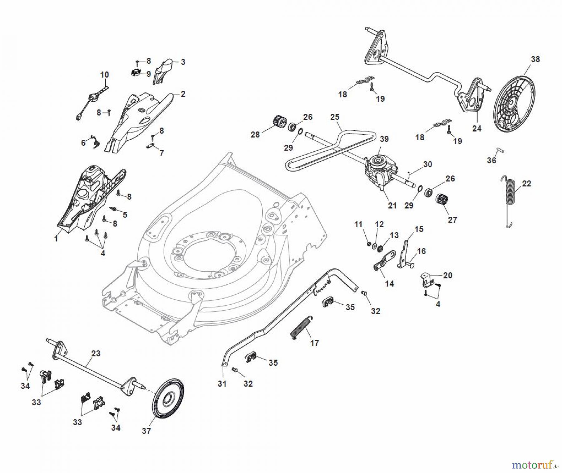 Global Garden Products GGP Rasenmäher Baujahr 2017 Benzin Mit Antrieb 2017 MP1 554 WS Deck And Height Adjusting