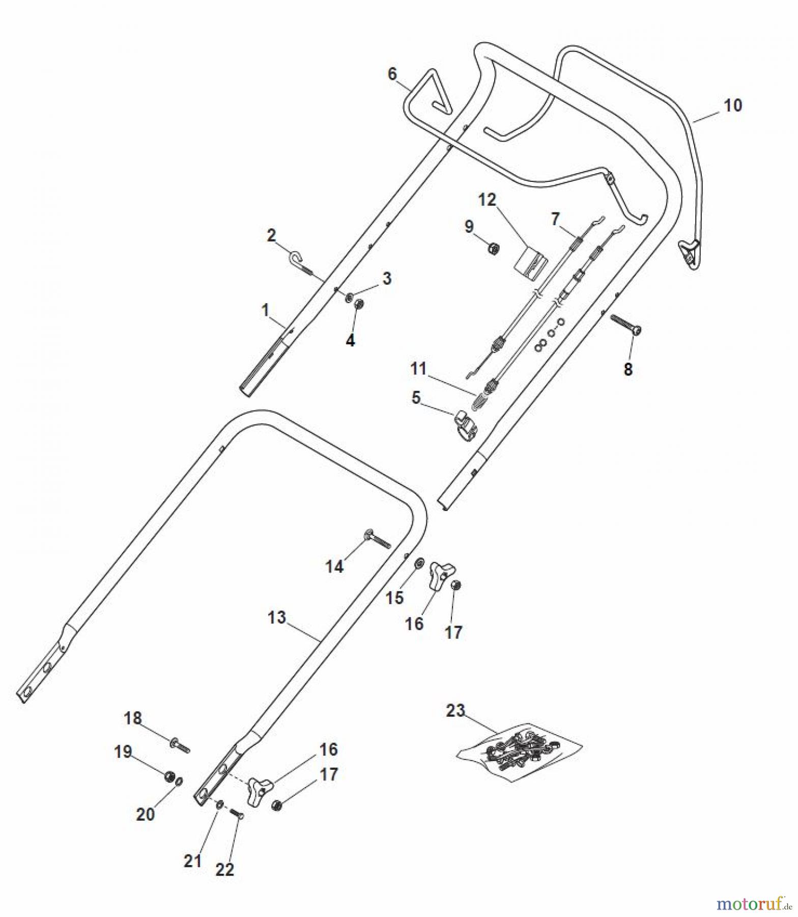 Global Garden Products GGP Rasenmäher Baujahr 2017 Benzin Mit Antrieb 2017 MP1 554 WS Handle, Upper Part