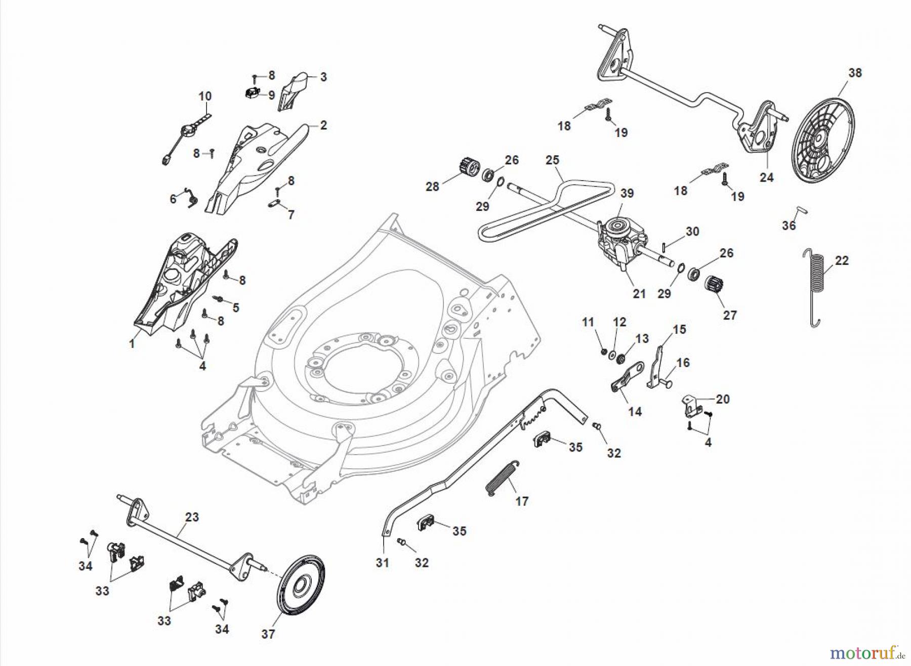 Global Garden Products GGP Rasenmäher Baujahr 2017 Benzin Mit Antrieb 2017 MP1 554 WSE Deck And Height Adjusting