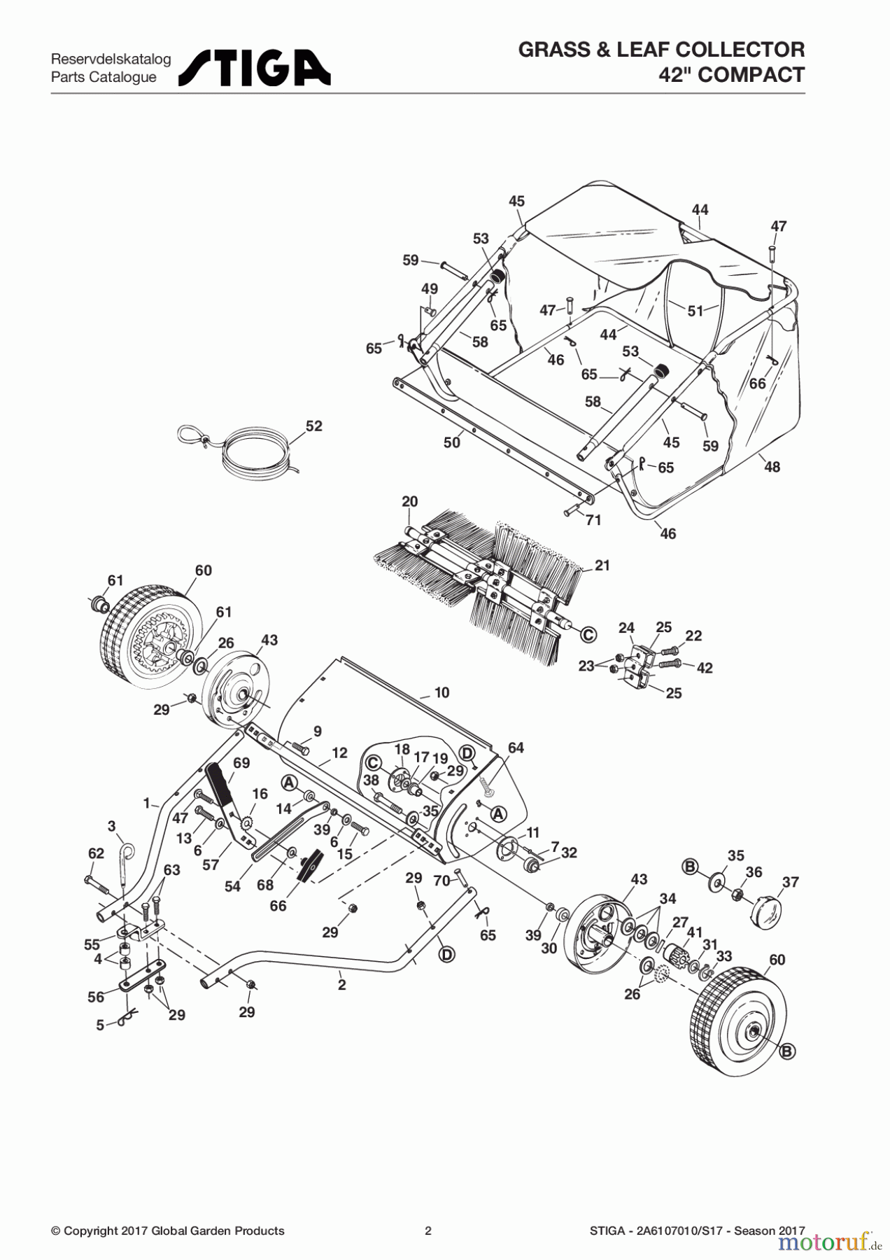 Stiga Frontmäher Zubehör Anbau 2017 Front Mower GRASS & LEAF COLLECTOR 42