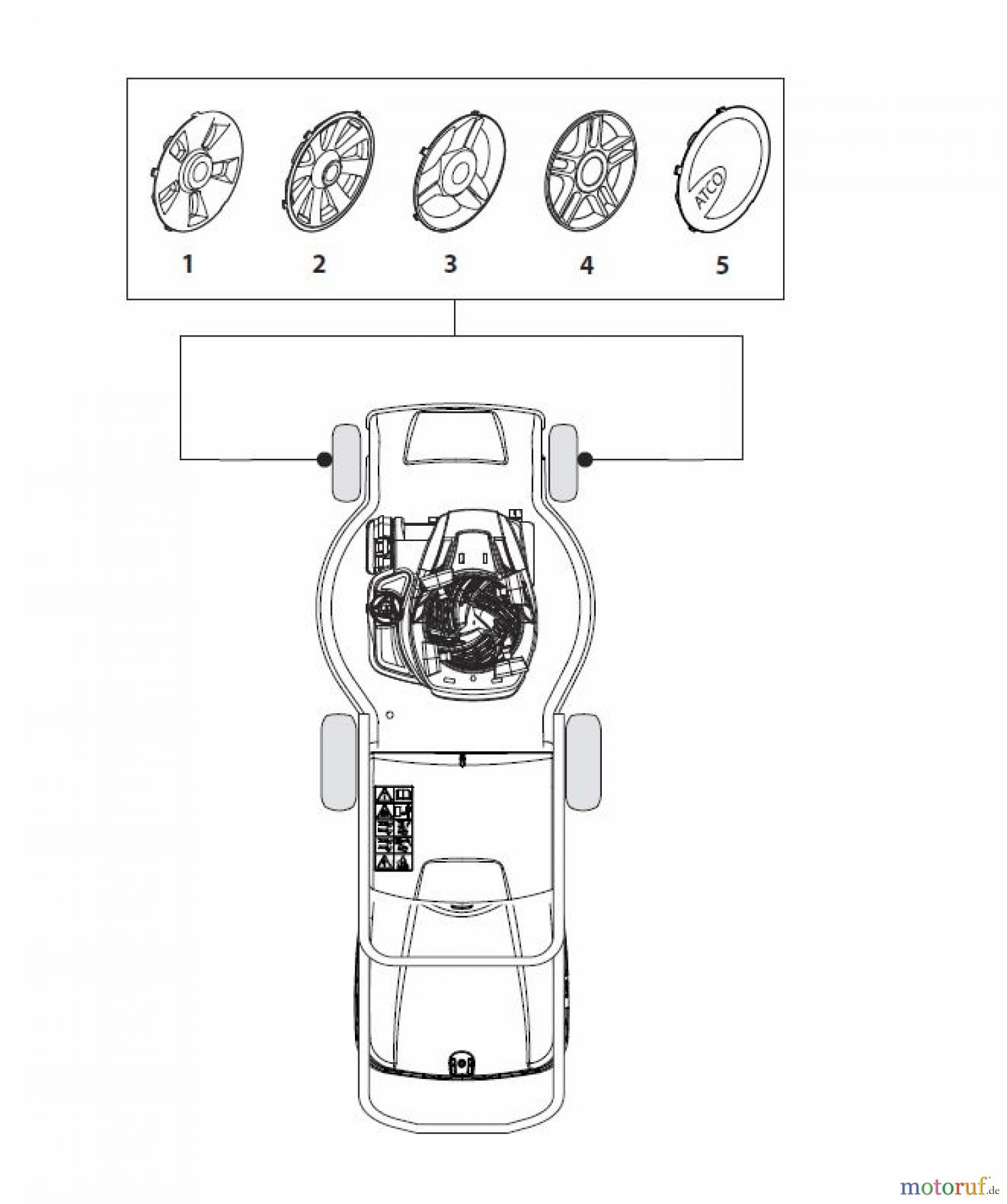 Global Garden Products GGP Rasenmäher Baujahr 2017 Benzin Mit Antrieb 2017 MP2 504 SVE-R (Roller) Hub Cap
