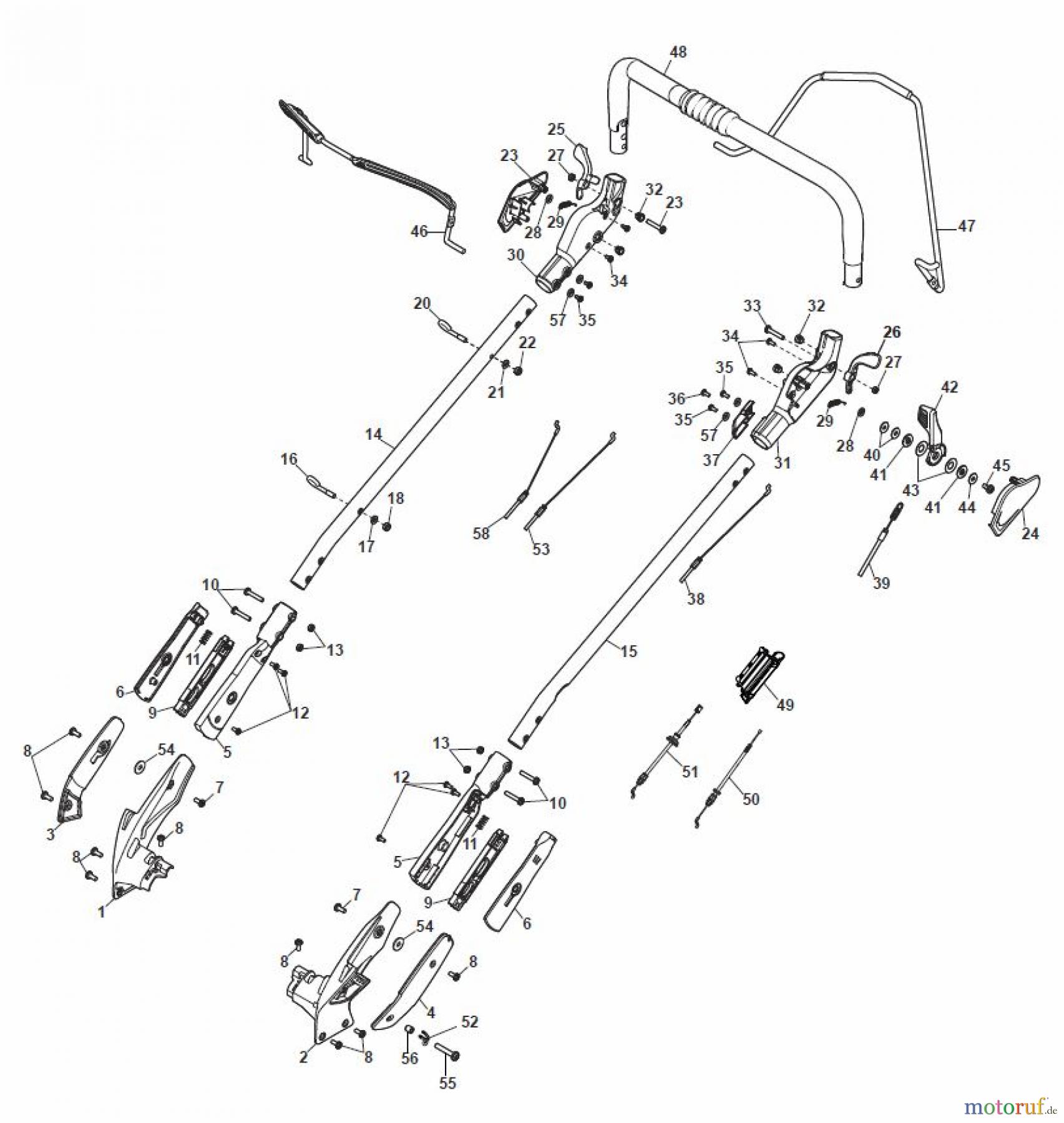 Global Garden Products GGP Rasenmäher Baujahr 2017 Benzin Mit Antrieb 2017 MP2 554 SE Chassis/Handle, Upper Part