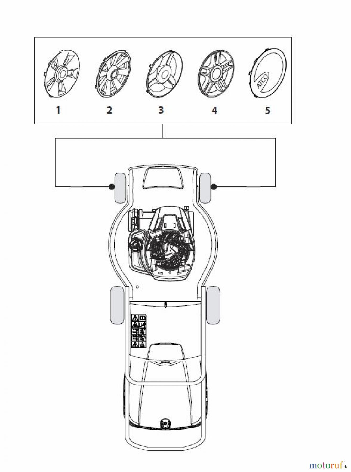 Global Garden Products GGP Rasenmäher Baujahr 2017 Benzin Mit Antrieb 2017 MP2 554 SE-R (Roller) Hub Cap