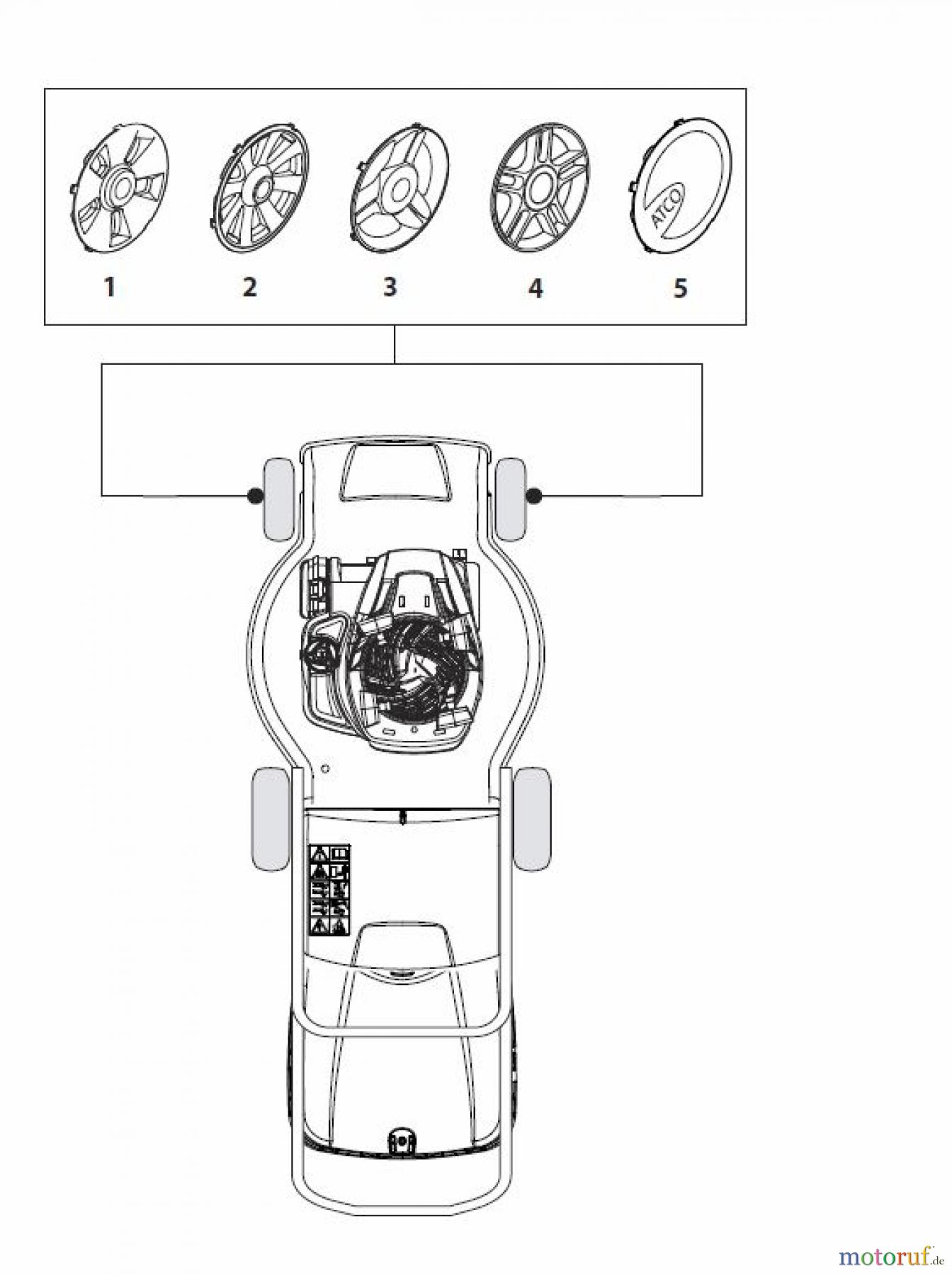 Global Garden Products GGP Rasenmäher Baujahr 2017 Benzin Mit Antrieb 2017 MP2 554 S-R (ROLLER) Hub Cap