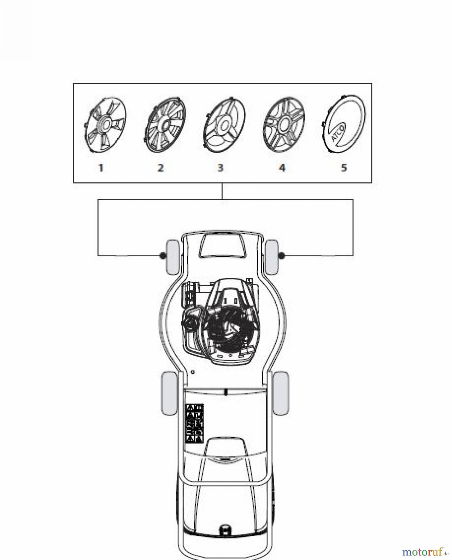 Global Garden Products GGP Rasenmäher Baujahr 2017 Benzin Mit Antrieb 2017 MP2 554 SVE-R (Roller) Hub Cap