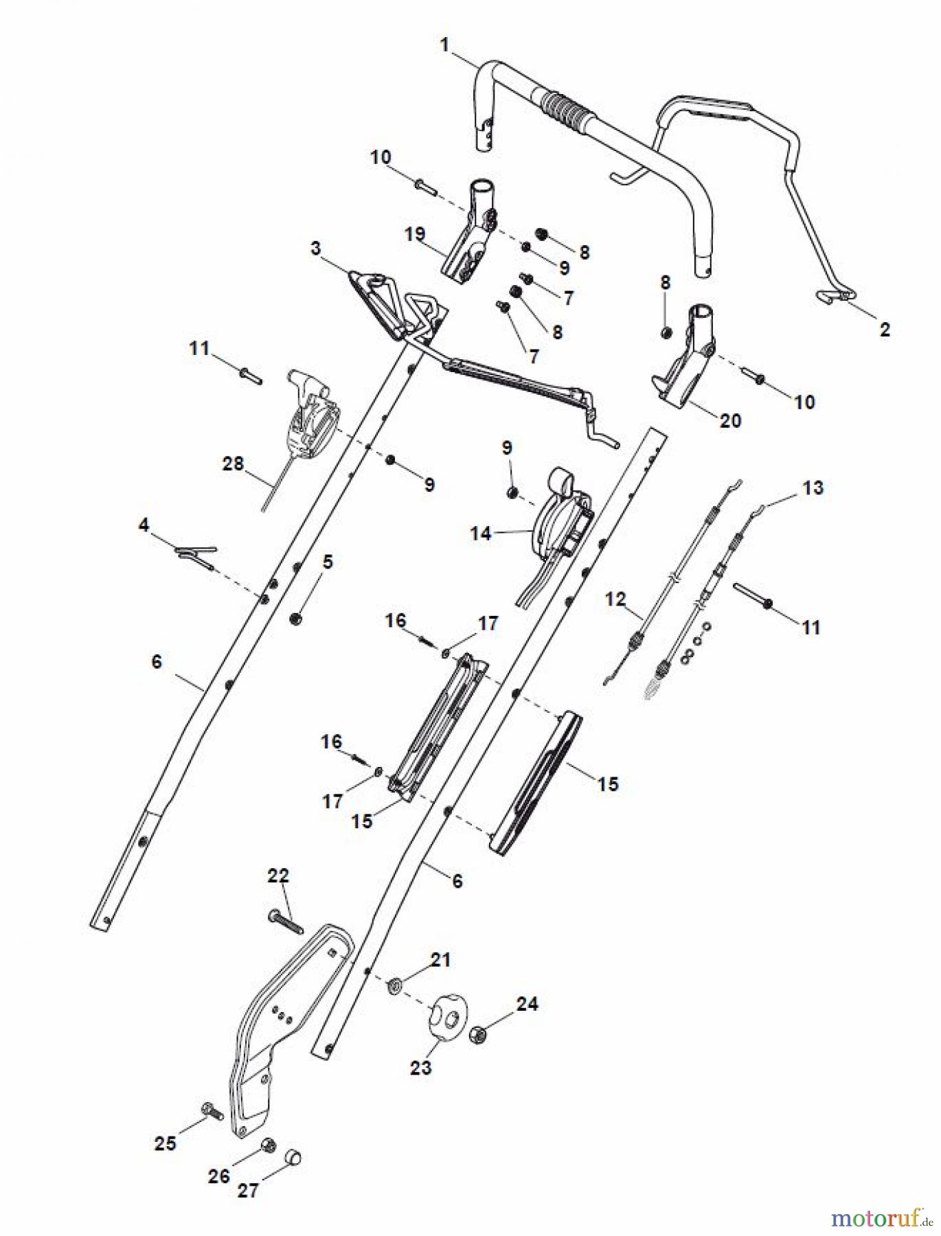  Global Garden Products GGP Rasenmäher Baujahr 2017 Benzin Mit Antrieb 2017 NP 534 TR/E 3S Handle, Upper Part 3S