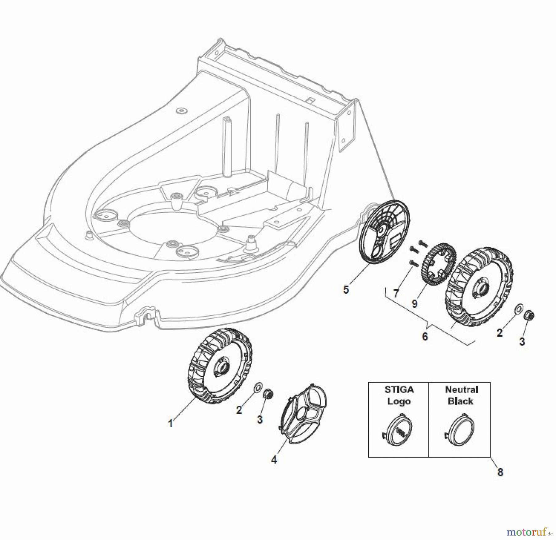 Global Garden Products GGP Rasenmäher Baujahr 2017 Benzin Mit Antrieb 2017 NP 534 TR/E Wheel and Hub Cap