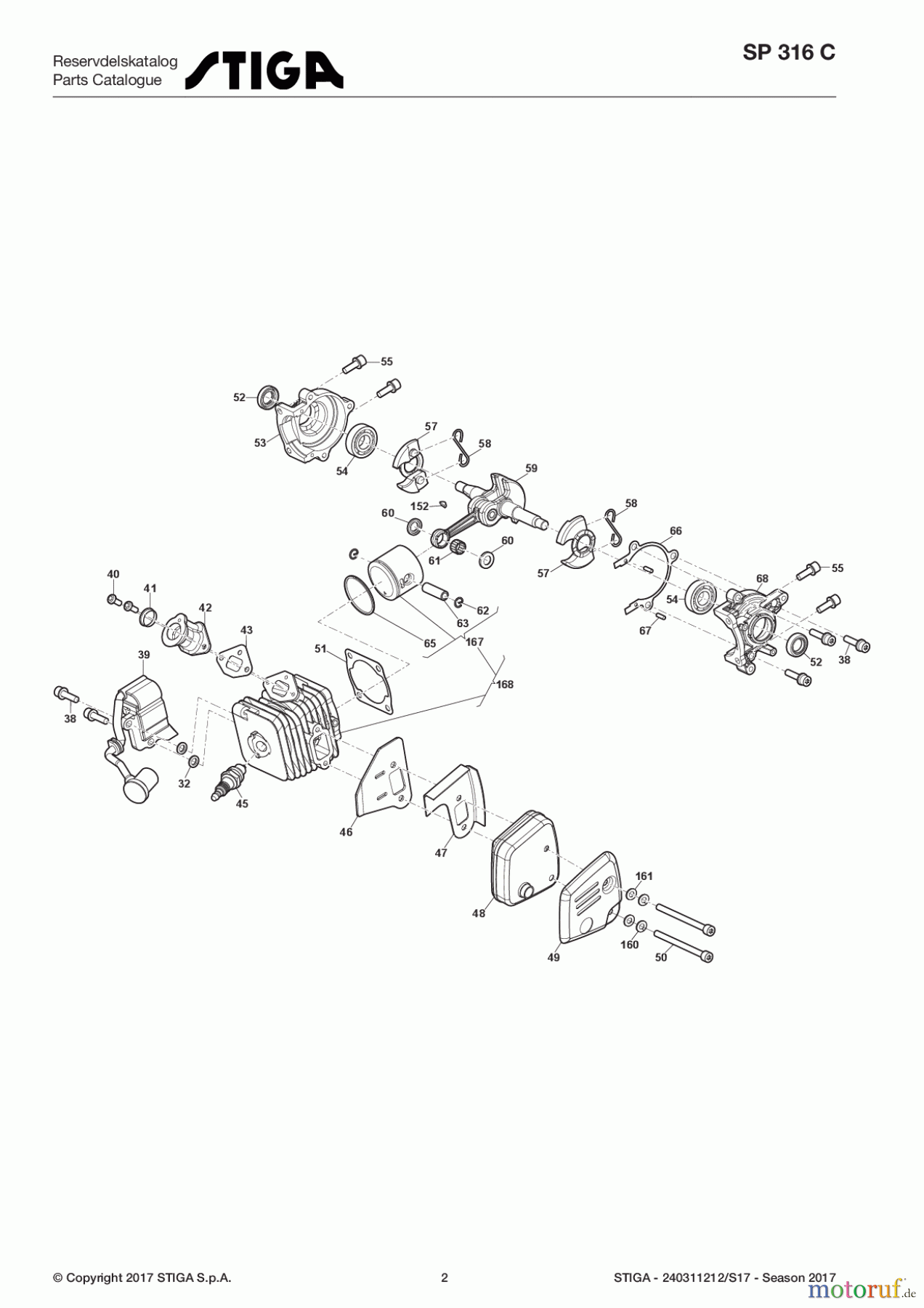 Stiga Kettensägen Baujahr 2017 Benzin 2017 SP 316 C 240311212/S17 - Season 2017 Engine