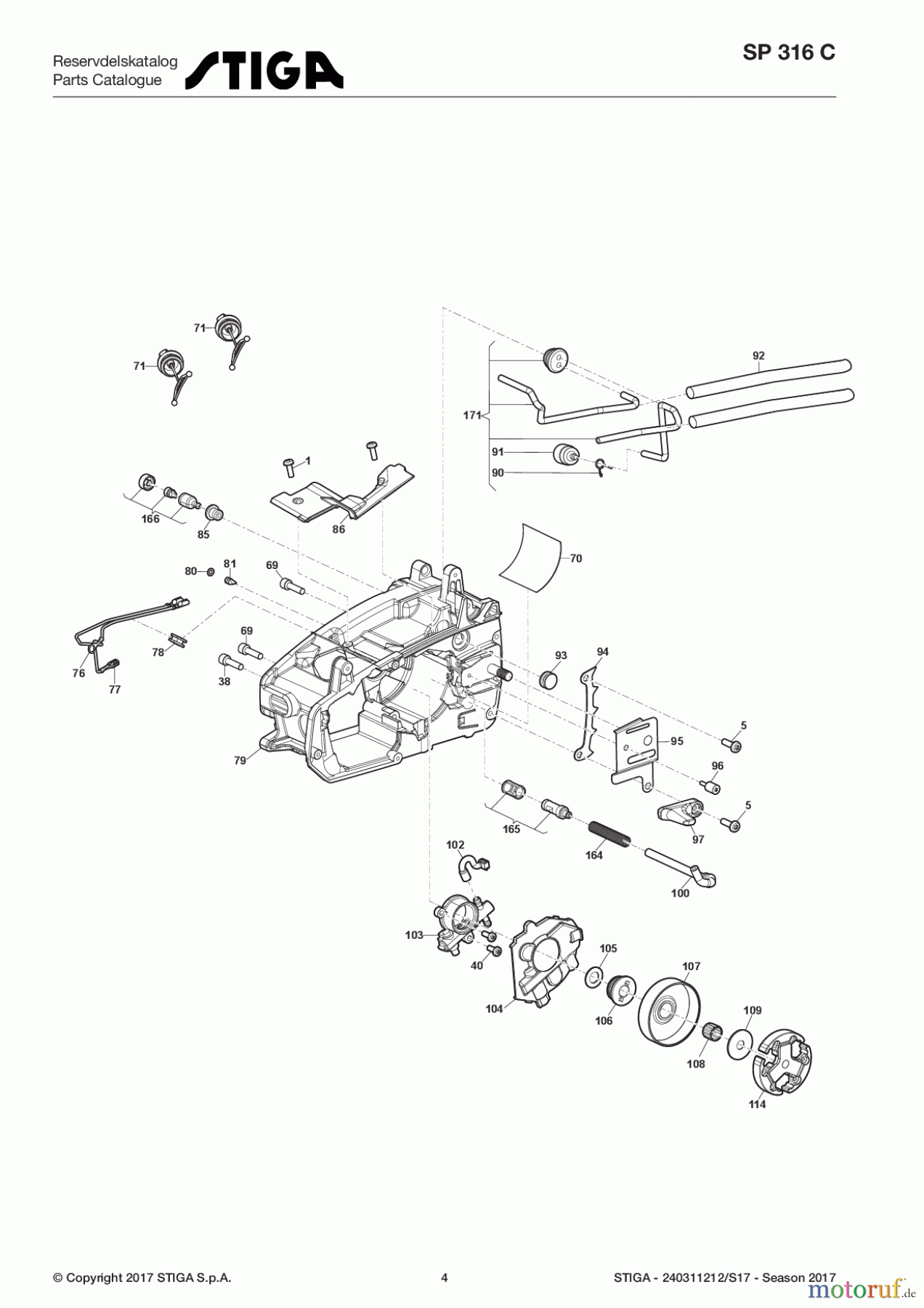 Stiga Kettensägen Baujahr 2017 Benzin 2017 SP 316 C 240311212/S17 - Season 2017 Engine