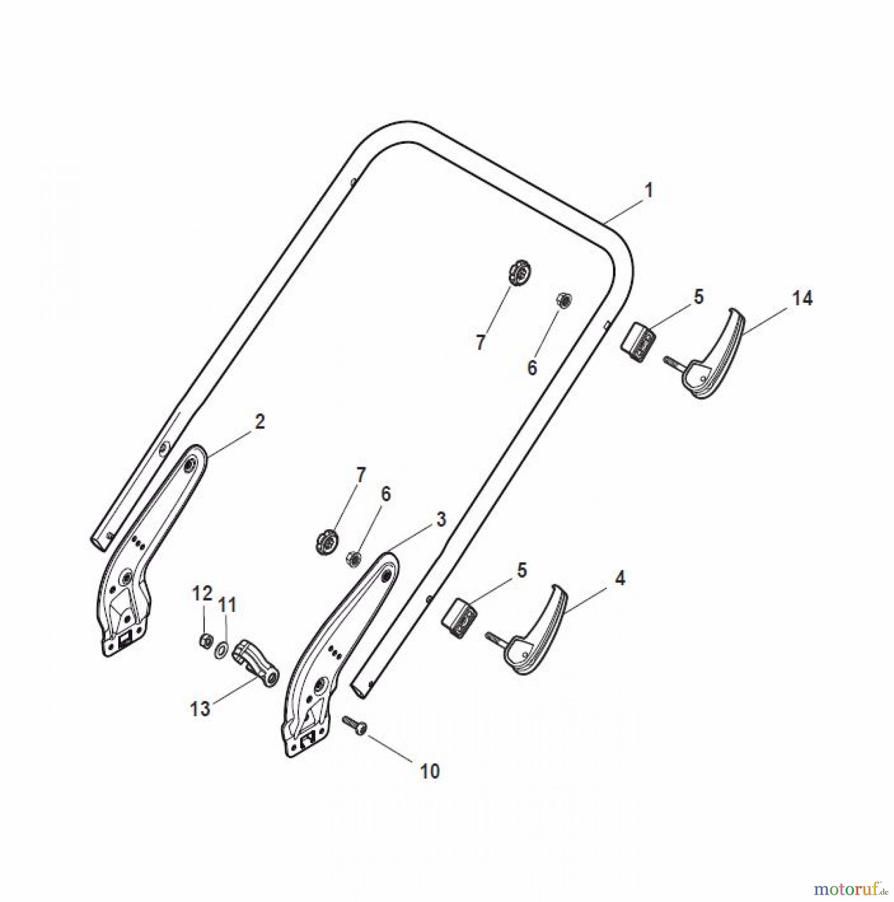 Global Garden Products GGP Rasenmäher Baujahr 2017 Benzin Mit Antrieb 2017 NT 484 TR/E - 484 TRQ/E Handle, Lower Part - LUX