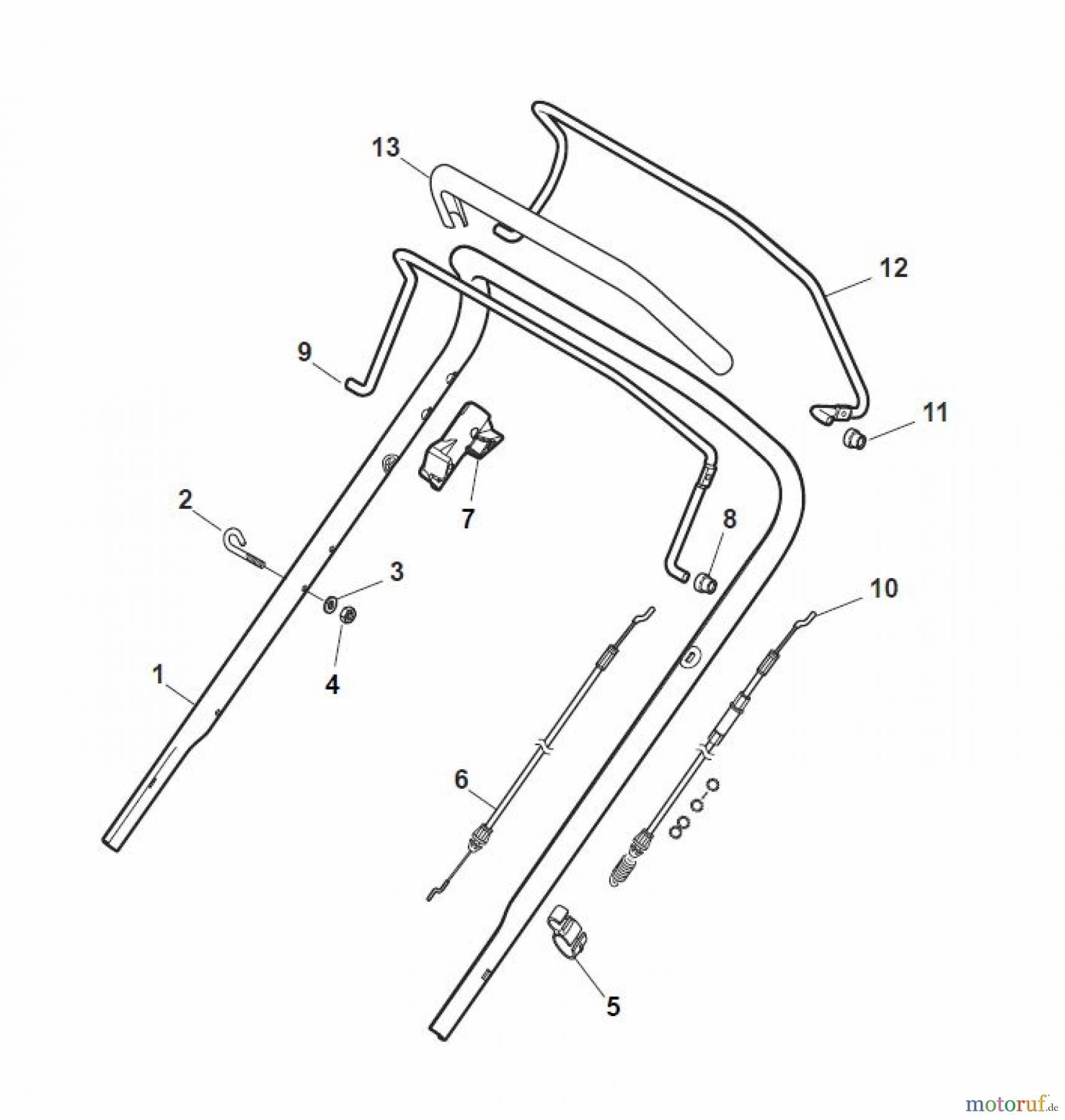 Global Garden Products GGP Rasenmäher Baujahr 2017 Benzin Mit Antrieb 2017 NT 484 W TR - 484 W TRQ Handle, Upper Part - LUX