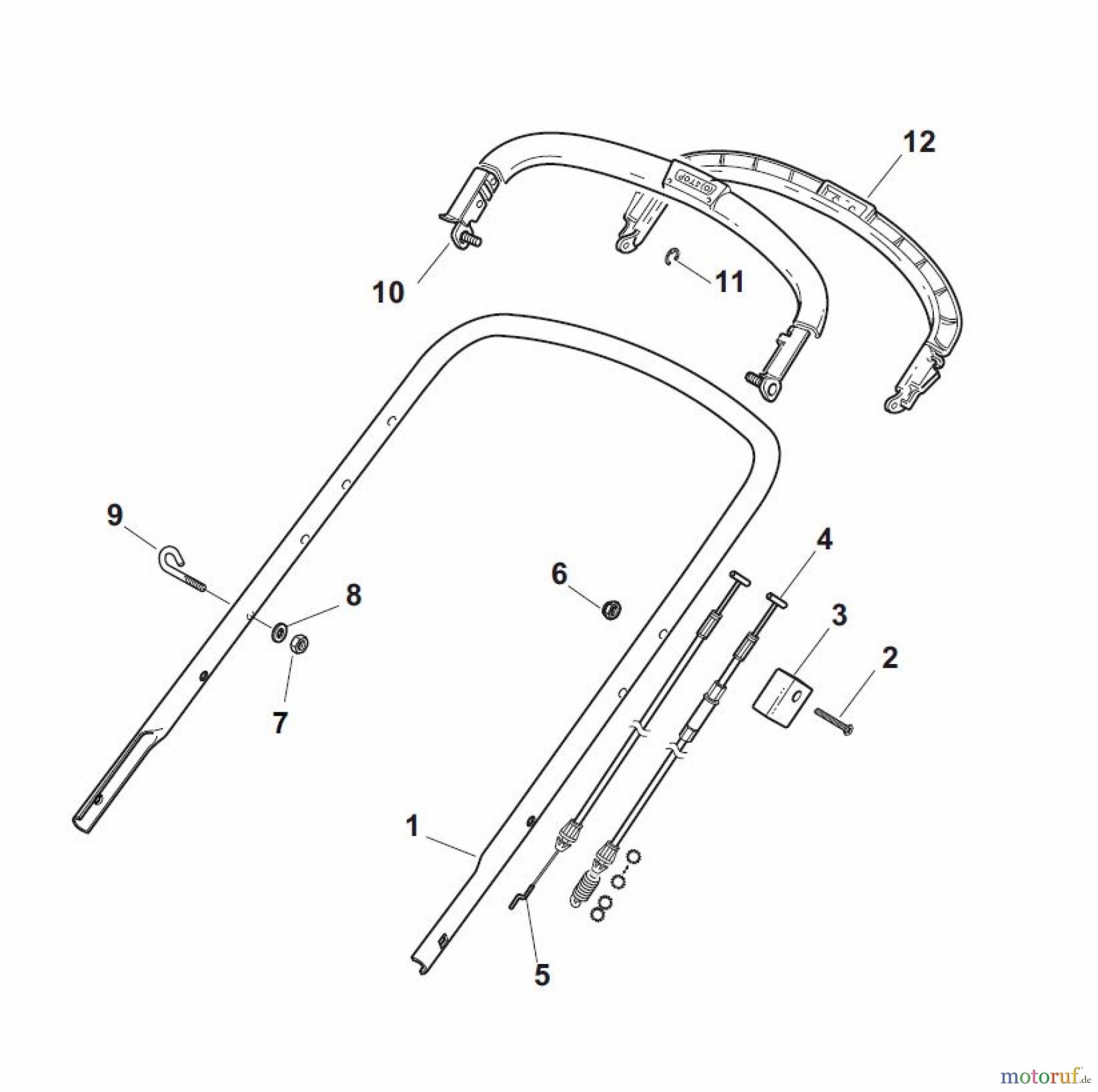 Global Garden Products GGP Rasenmäher Baujahr 2017 Benzin Mit Antrieb 2017 NT 484 W TR - 484 W TRQ Handle, Upper Part