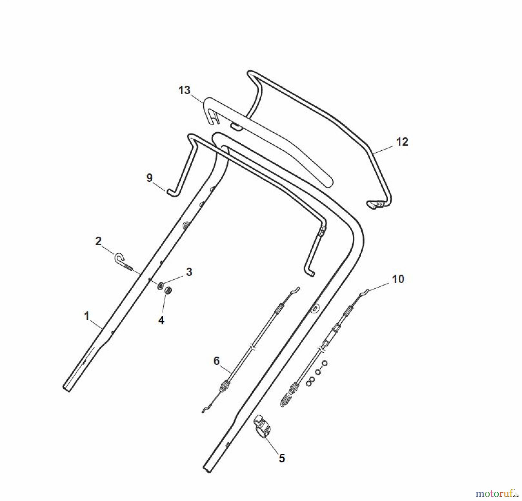 Global Garden Products GGP Rasenmäher Baujahr 2017 Benzin Mit Antrieb 2017 NT 484 W TR 4S - W TRQ 4S Handle, Upper Part - ECO