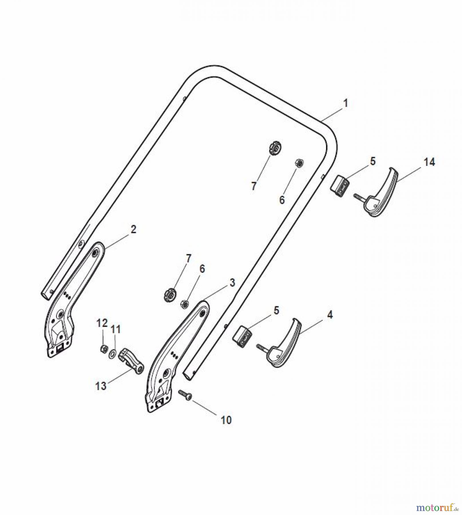 Global Garden Products GGP Rasenmäher Baujahr 2017 Benzin Mit Antrieb 2017 NT 484 W TR/E - W TRQ/E Handle, Lower Part - LUX