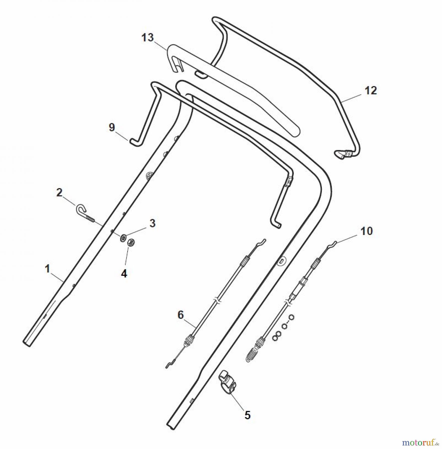 Global Garden Products GGP Rasenmäher Baujahr 2017 Benzin Mit Antrieb 2017 NT 484 W TR/E - W TRQ/E Handle, Upper Part - ECO