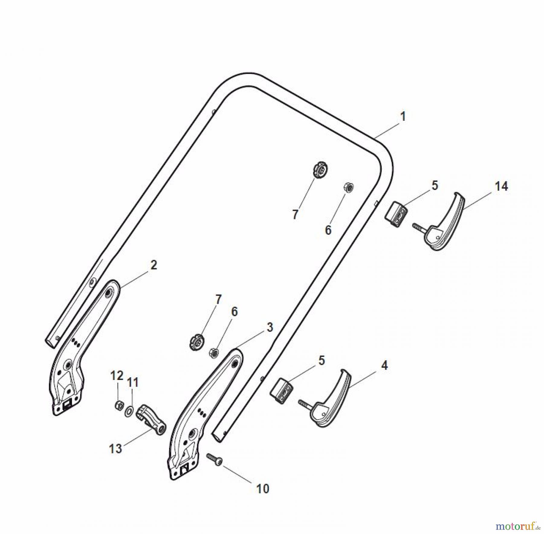 Global Garden Products GGP Rasenmäher Baujahr 2017 Benzin Mit Antrieb 2017 NT 484 W TR/E 4S - W TRQ/E 4S Handle, Lower Part - LUX