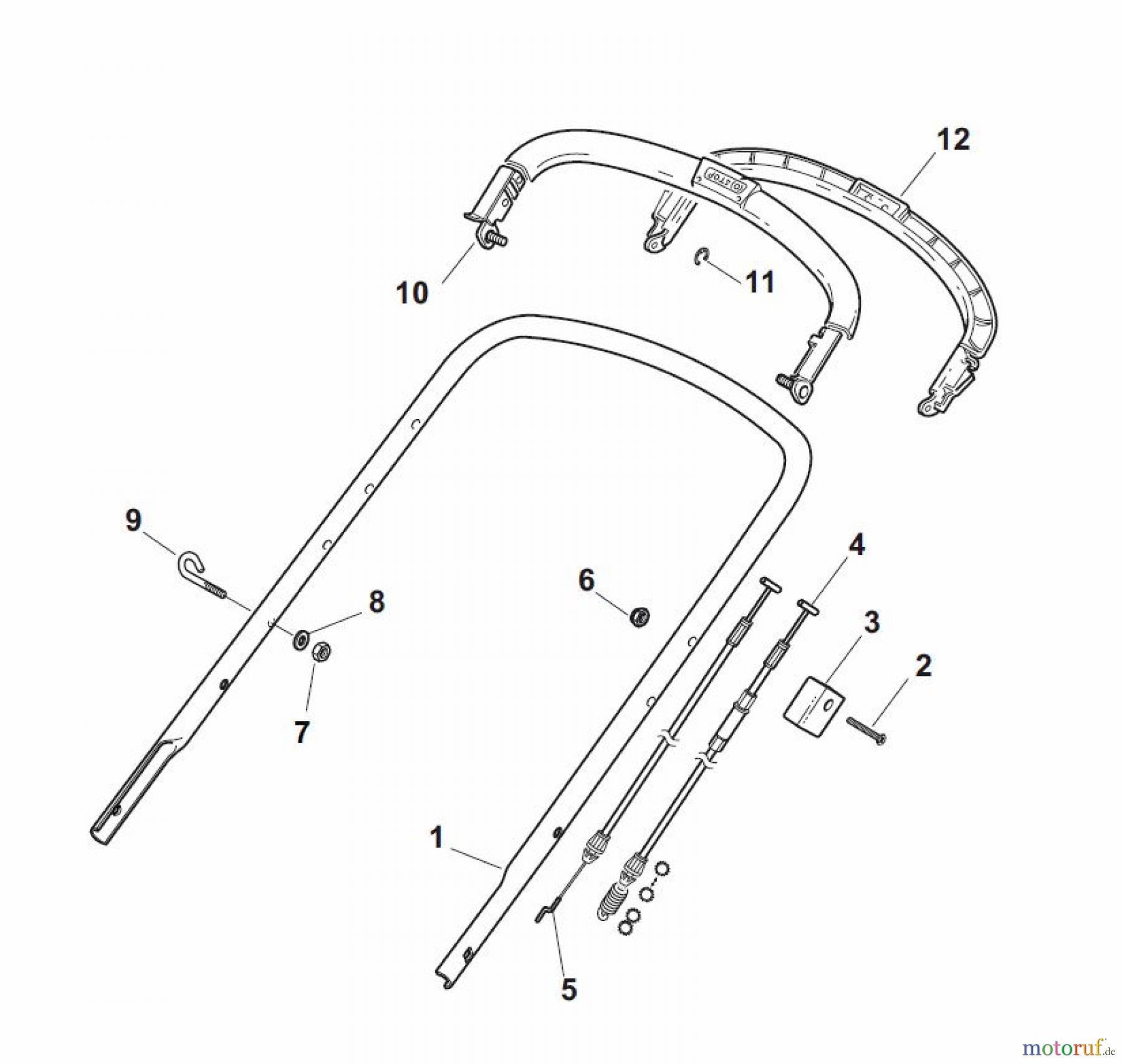 Global Garden Products GGP Rasenmäher Baujahr 2017 Benzin Mit Antrieb 2017 NT 484 W TR/E 4S - W TRQ/E 4S Handle, Upper Part