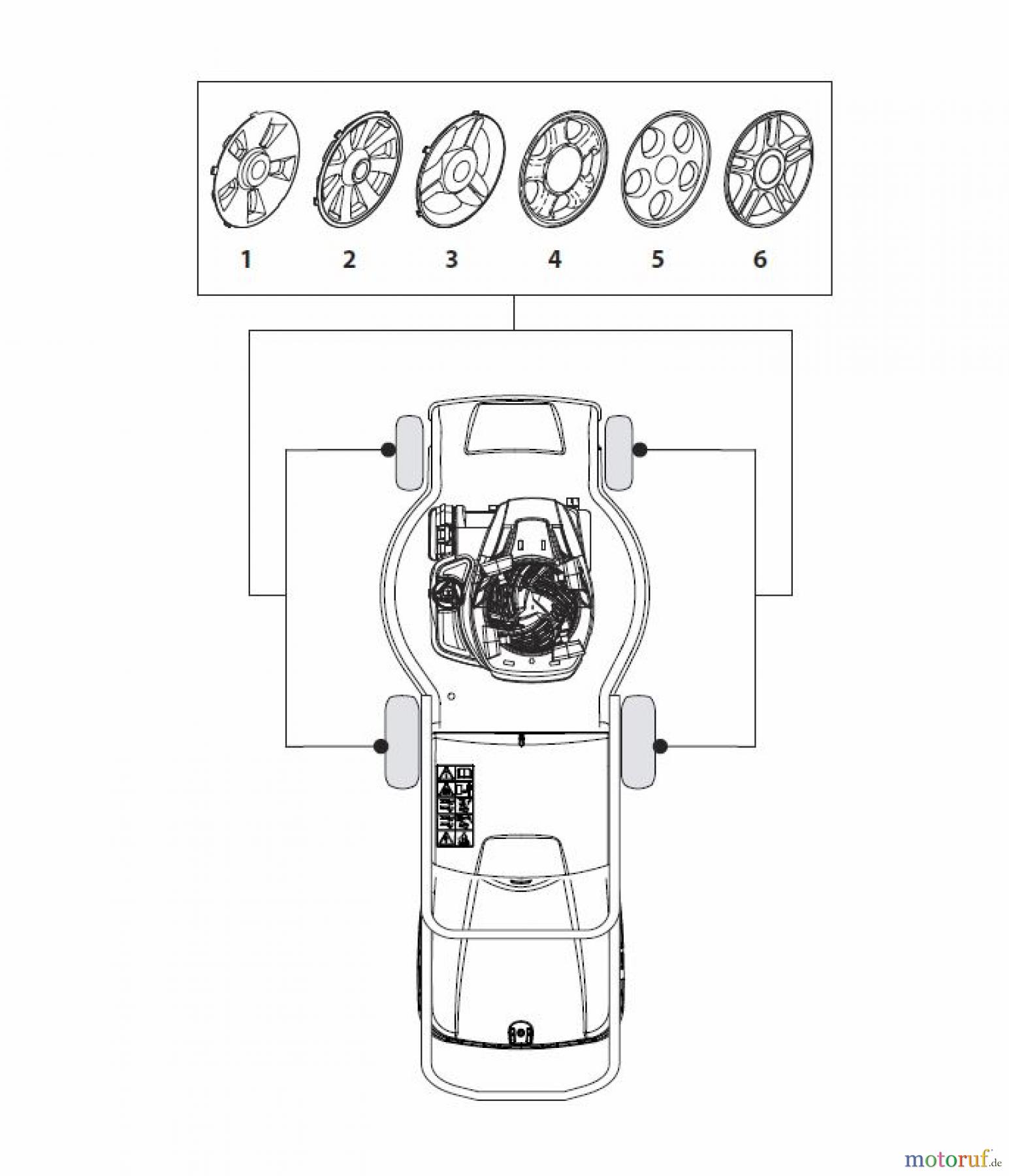 Global Garden Products GGP Rasenmäher Baujahr 2017 Benzin Mit Antrieb 2017 NT 534 TR - 534 TRQ Hub Caps