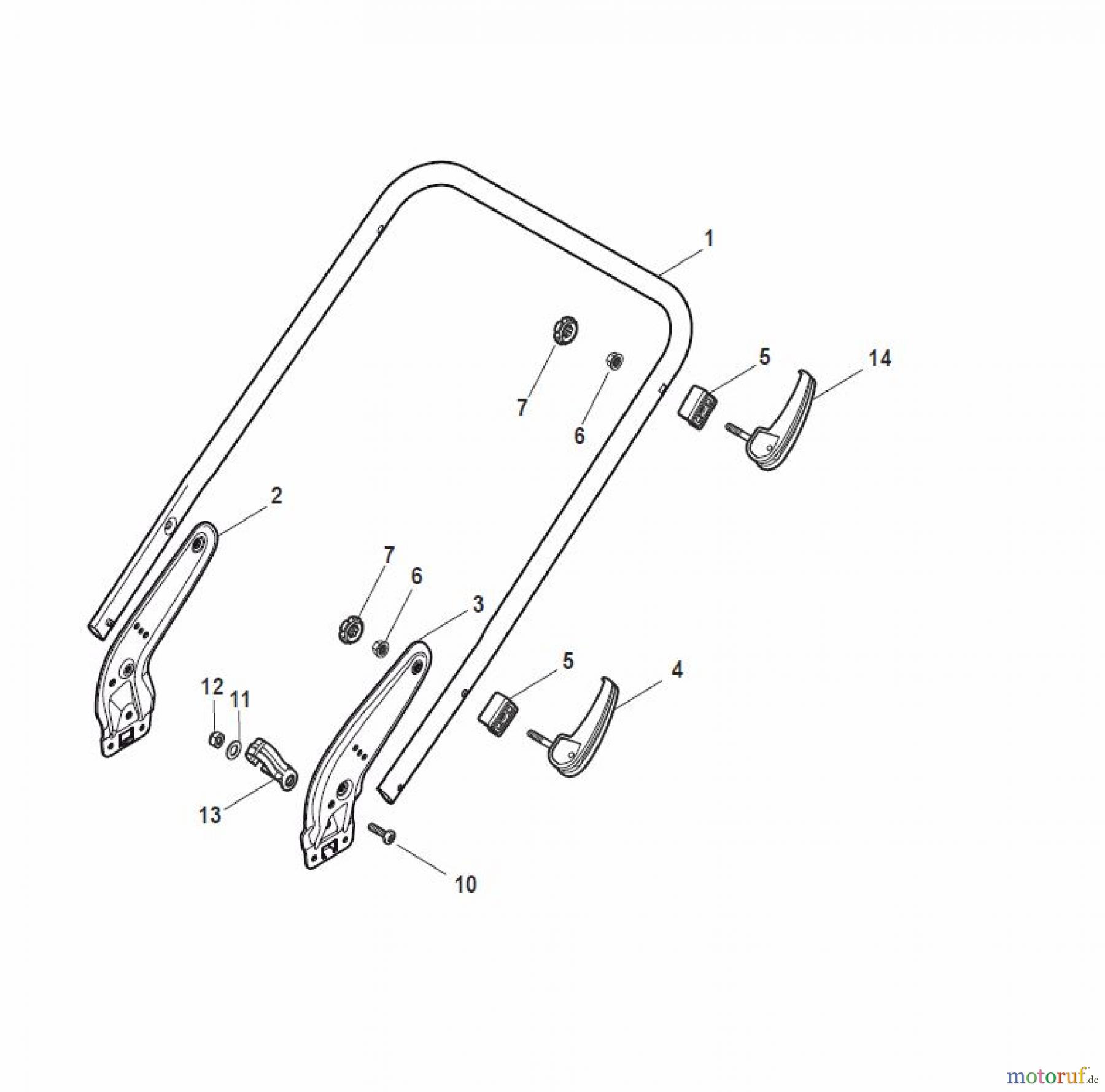Global Garden Products GGP Rasenmäher Baujahr 2017 Benzin Mit Antrieb 2017 NT 534 TR/E 4S - TRQ/E 4S Handle, Lower Part - LUX