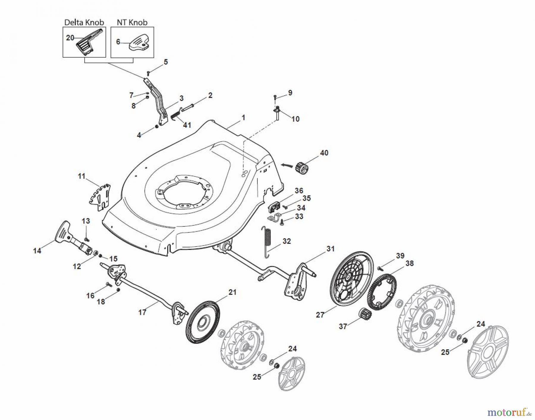 Global Garden Products GGP Rasenmäher Baujahr 2017 Benzin Mit Antrieb 2017 NT 534 W TR 4S - W TRQ 4S Deck And Height Adjusting
