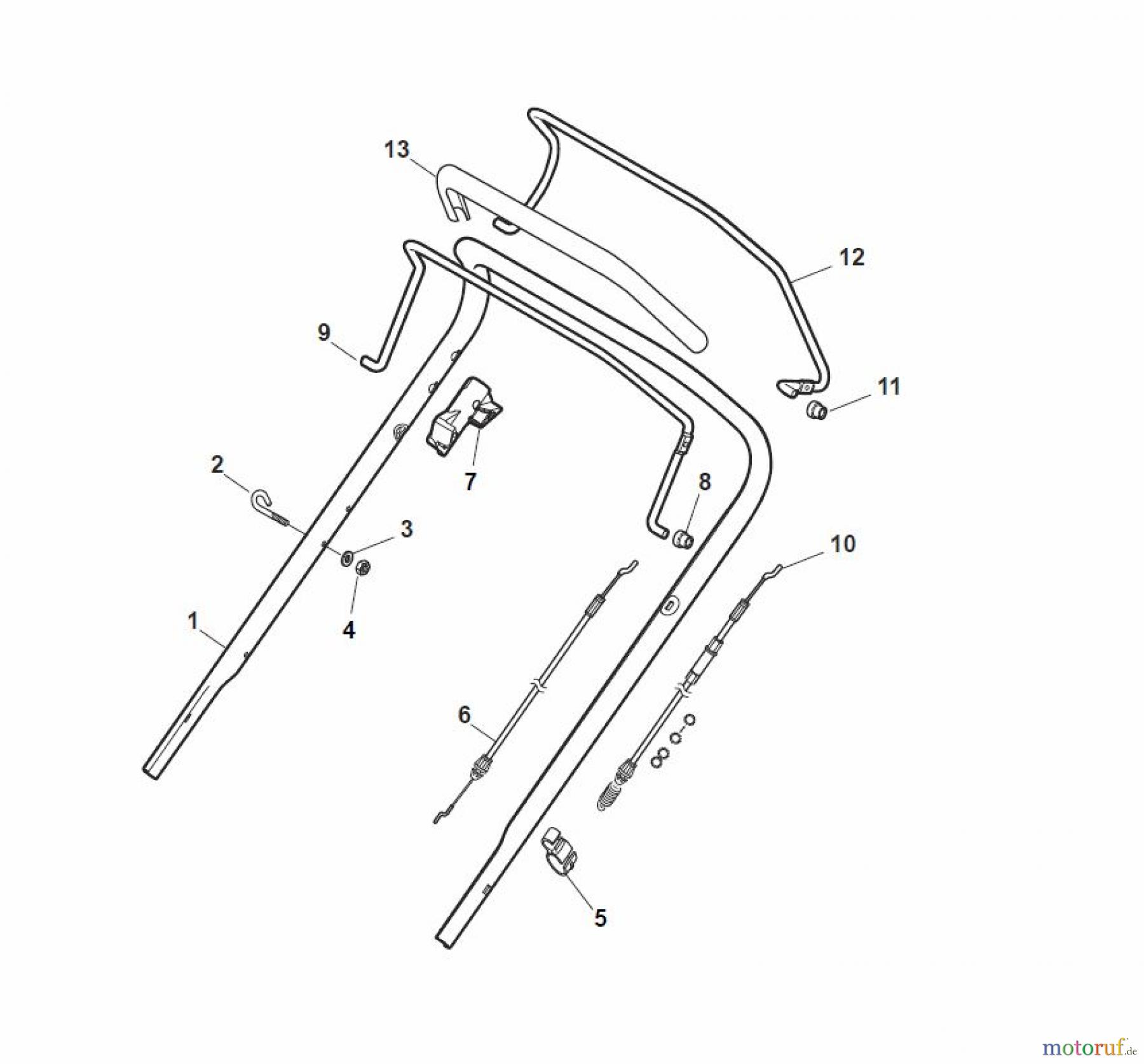 Global Garden Products GGP Rasenmäher Baujahr 2017 Benzin Mit Antrieb 2017 NT 534 W TR 4S - W TRQ 4S Handle, Upper Part - LUX