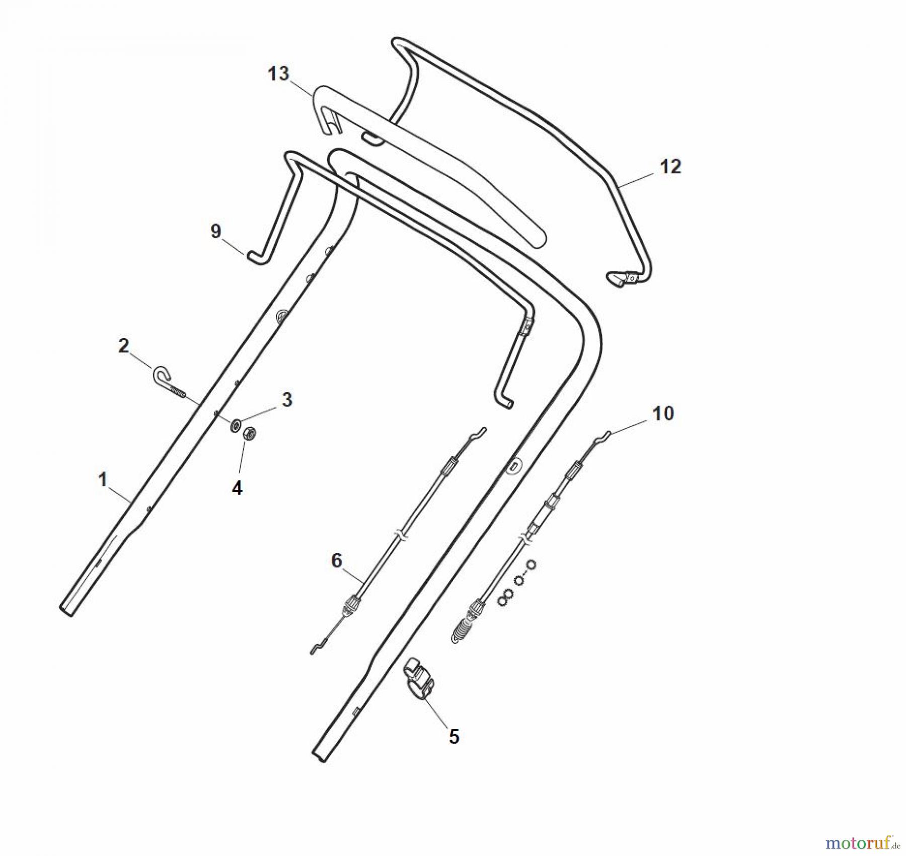 Global Garden Products GGP Rasenmäher Baujahr 2017 Benzin Mit Antrieb 2017 NT 534 W TR 4S - W TRQ 4S Handle, Upper Part - ECO