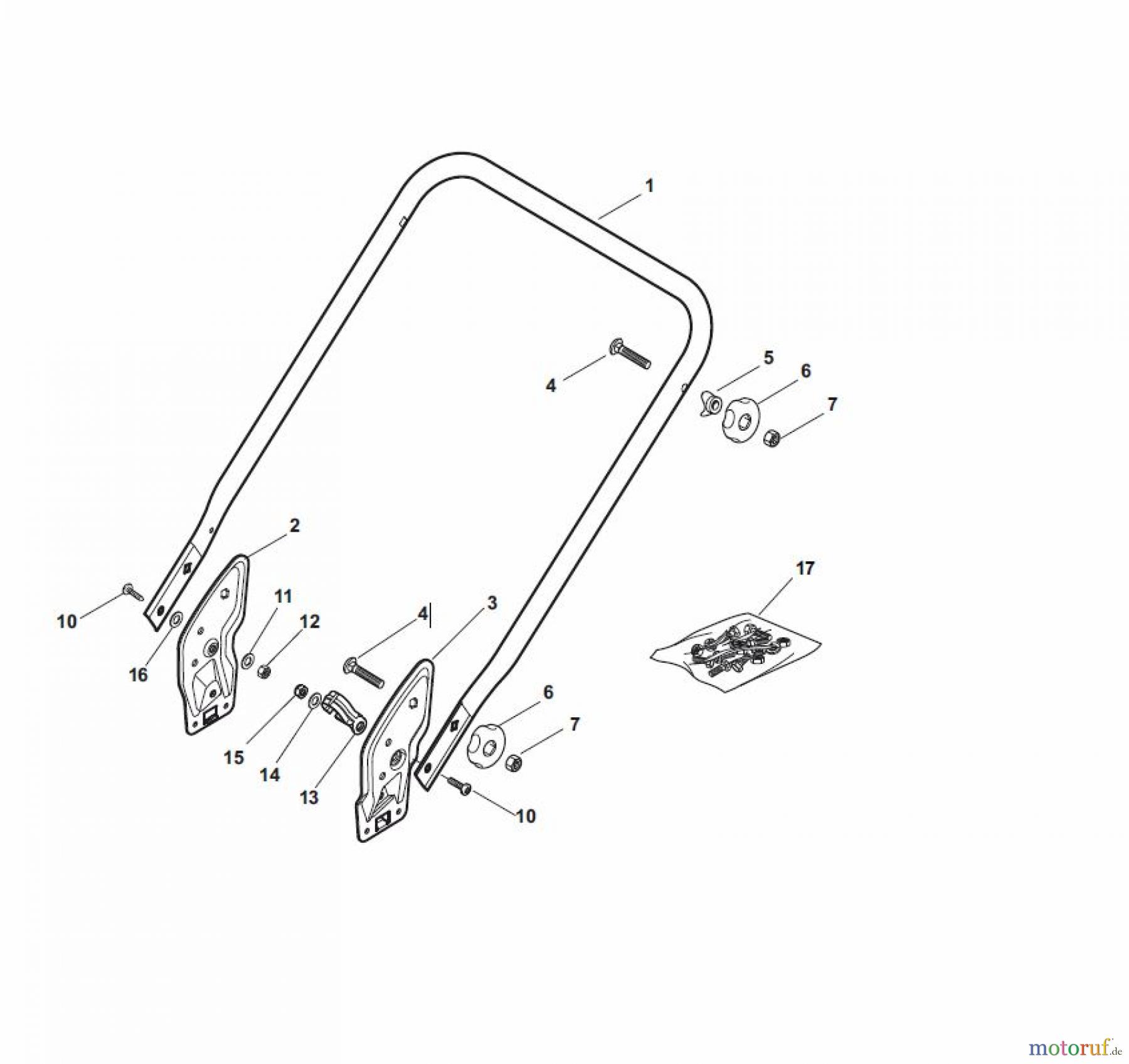 Global Garden Products GGP Rasenmäher Baujahr 2017 Benzin Mit Antrieb 2017 NT 534 W TR/E - W TRQ/E Handle, Lower Part - ECO