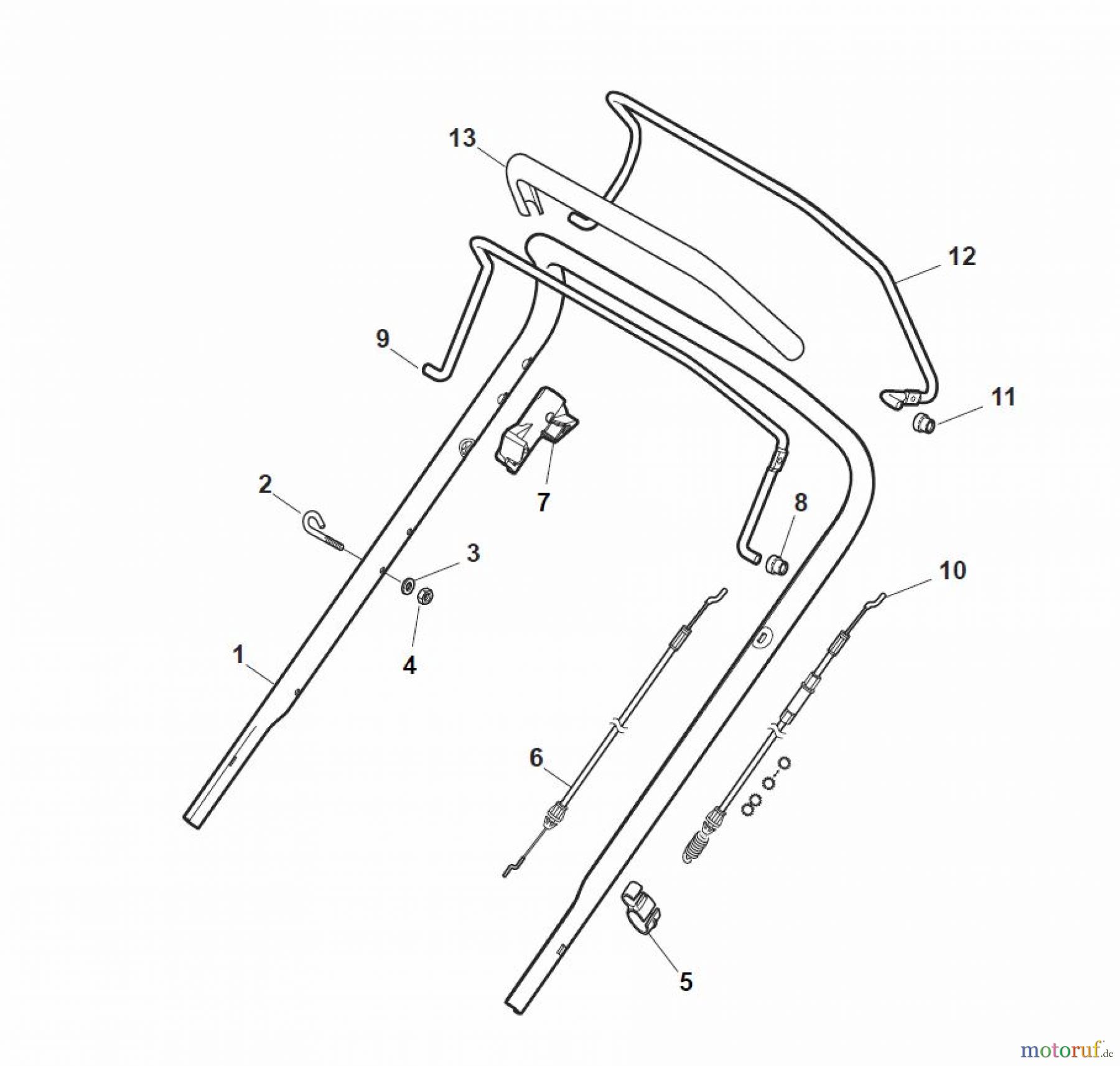 Global Garden Products GGP Rasenmäher Baujahr 2017 Benzin Mit Antrieb 2017 NT 534 W TR/E - W TRQ/E Handle, Upper Part - LUX