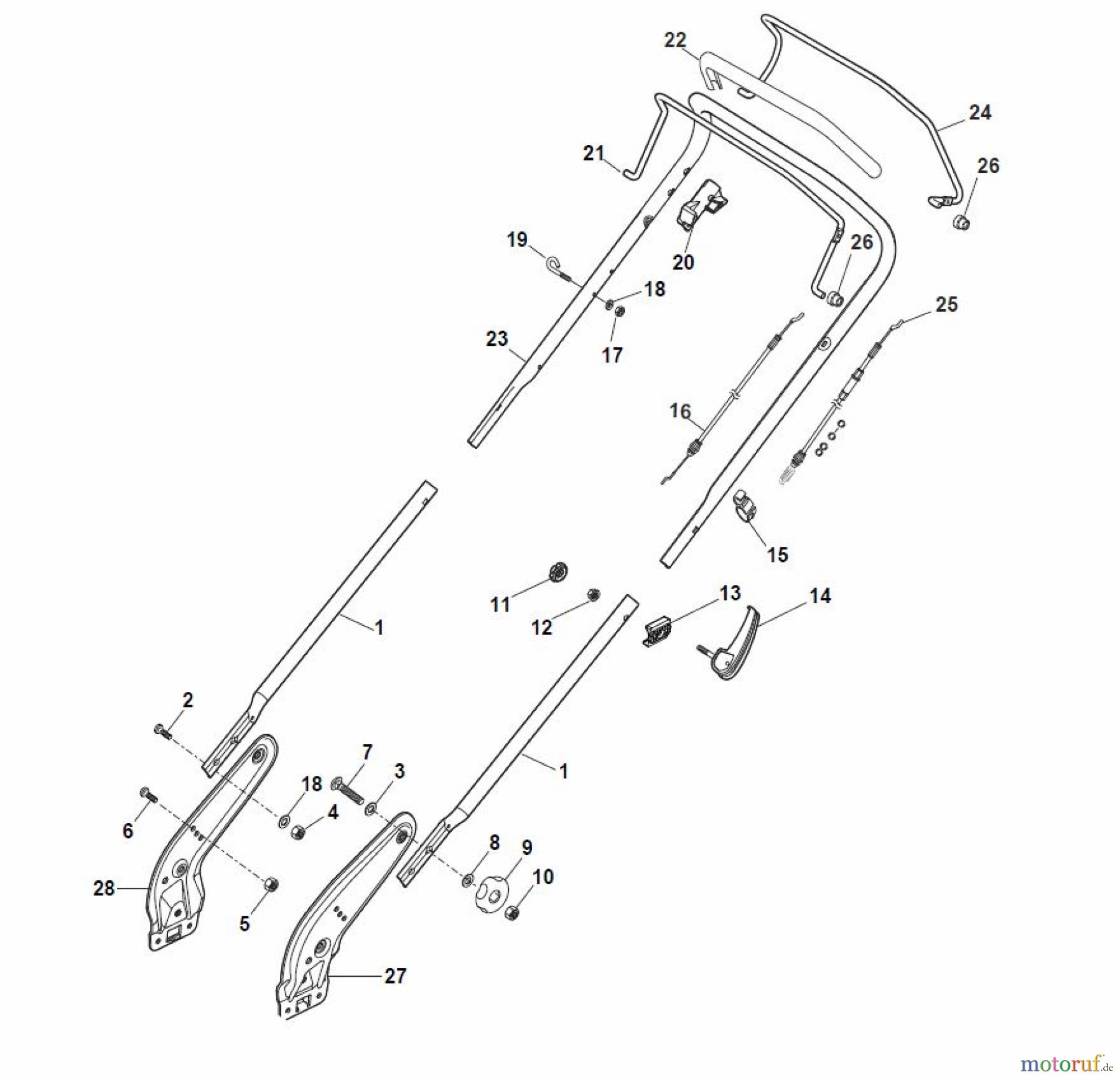 Global Garden Products GGP Rasenmäher Baujahr 2017 Benzin Mit Antrieb 2017 NTL 434 TR-R (Roller) Handle, Upper Part