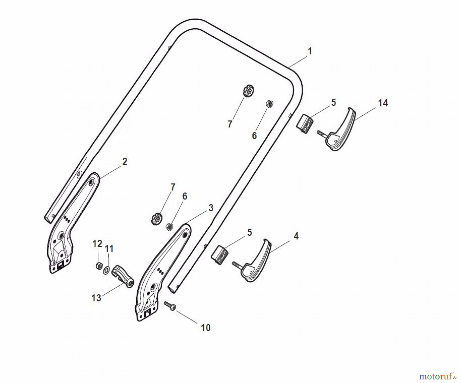 Global Garden Products GGP Rasenmäher Baujahr 2017 Benzin Mit Antrieb 2017 NTL 484 TR/E 4S - TRQ/E 4S Handle, Lower Part - LUX