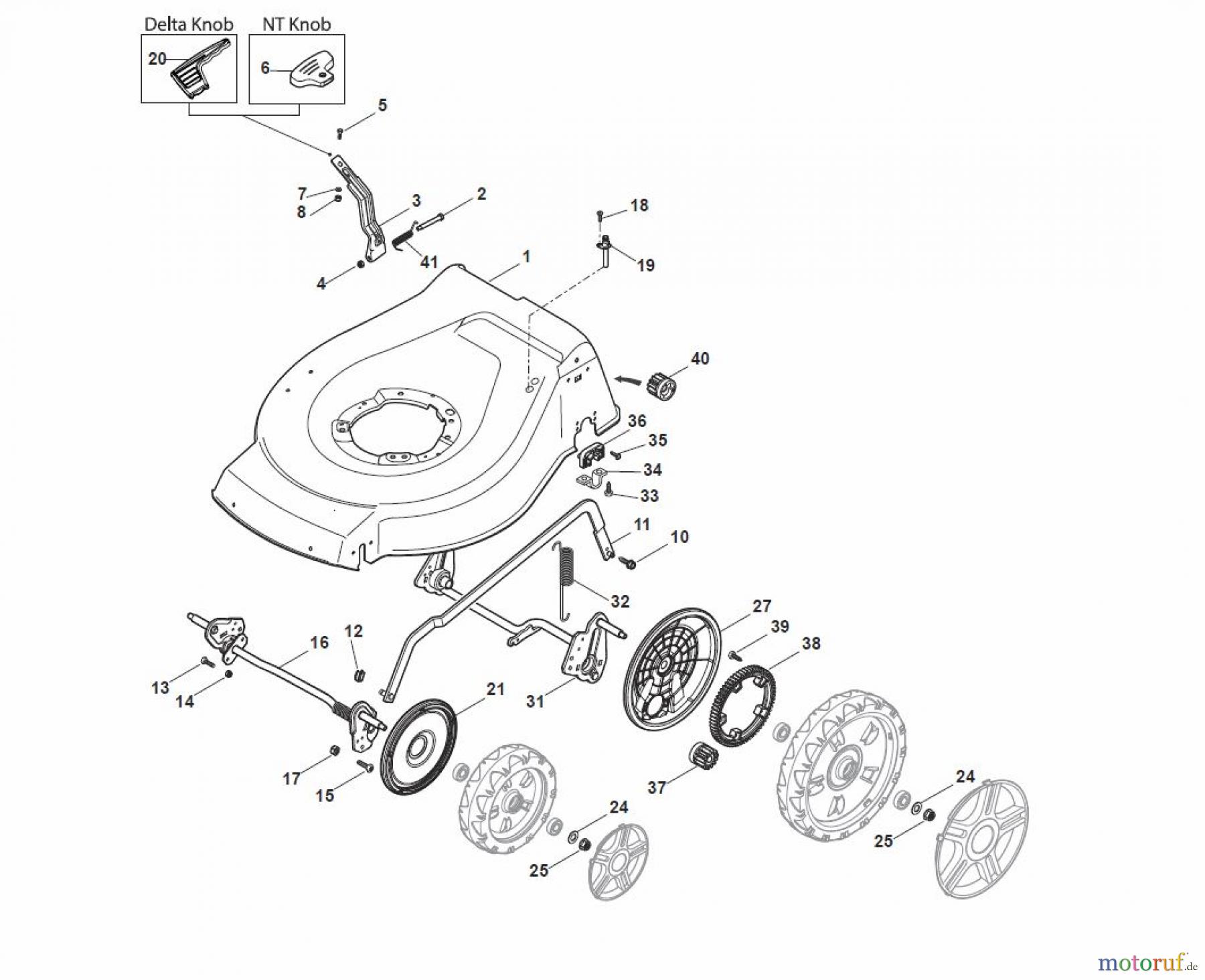 Global Garden Products GGP Rasenmäher Baujahr 2017 Benzin Mit Antrieb 2017 NTL 484 W TR 4S - W TRQ 4S Deck And Height Adjusting