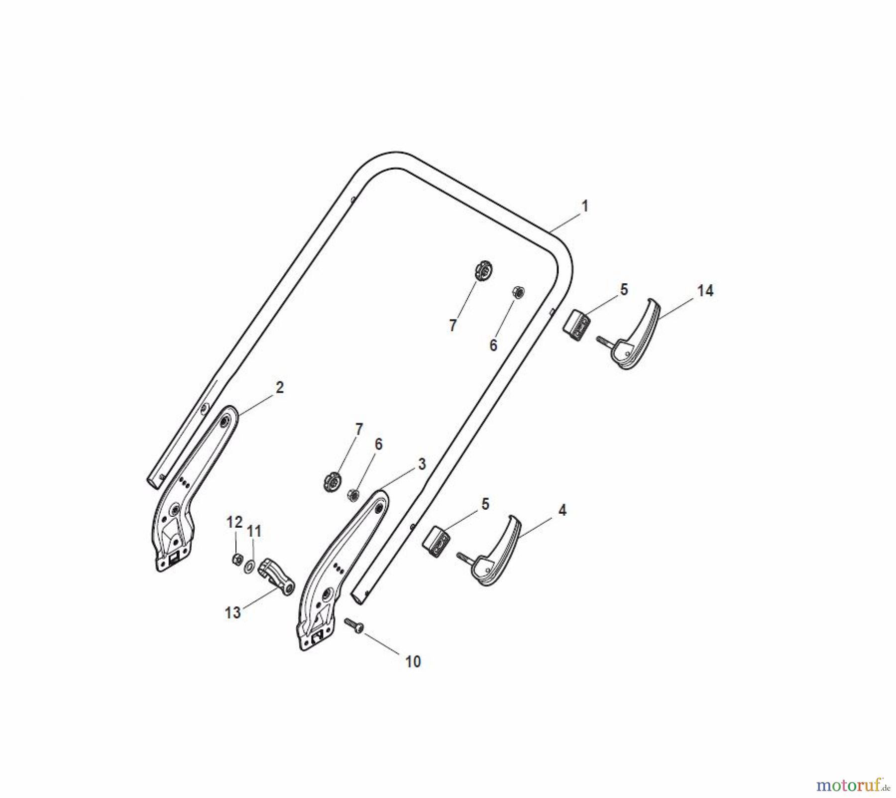 Global Garden Products GGP Rasenmäher Baujahr 2017 Benzin Mit Antrieb 2017 NTL 484 W TR/E - W TRQ/E 4S Handle, Lower Part - LUX
