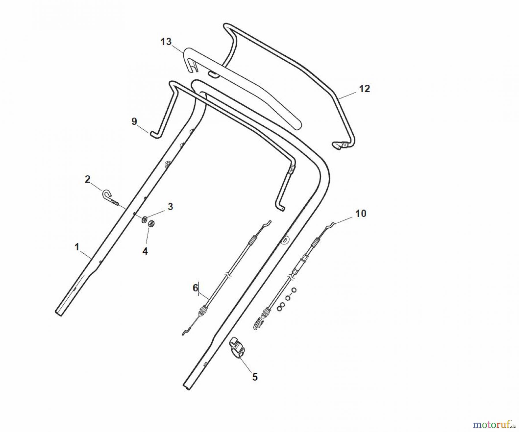Global Garden Products GGP Rasenmäher Baujahr 2017 Benzin Mit Antrieb 2017 NTL 484 W TR/E - W TRQ/E 4S Handle, Upper Part - ECO