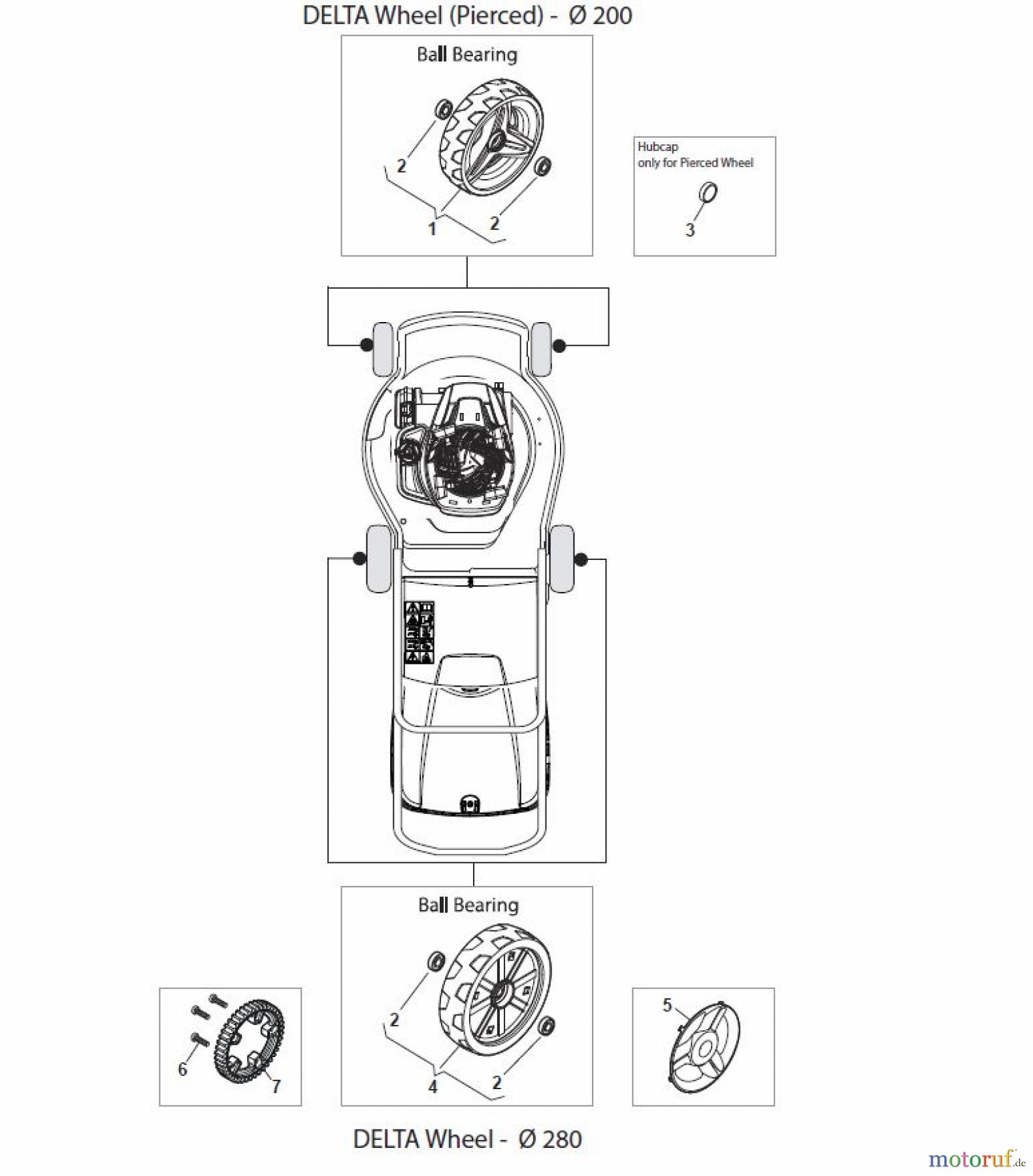  Global Garden Products GGP Rasenmäher Baujahr 2017 Benzin Mit Antrieb 2017 NTL 484 W TR/E 4S - W TRQ/E 4S Wheels and Hub Caps