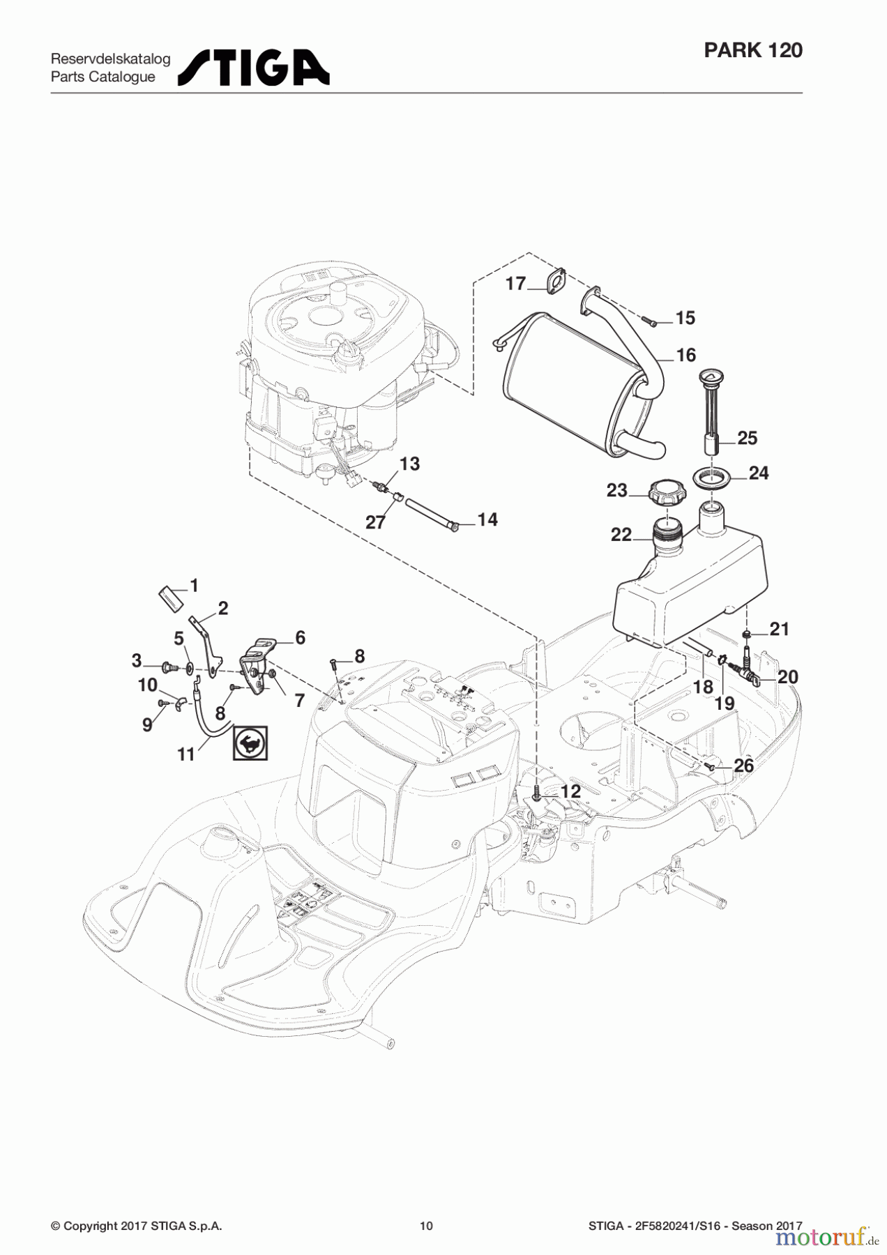 Stiga Frontmäher Baujahr 2017 Park 2017 Park 120 2F5820241/S16 - Season 2017 Engine