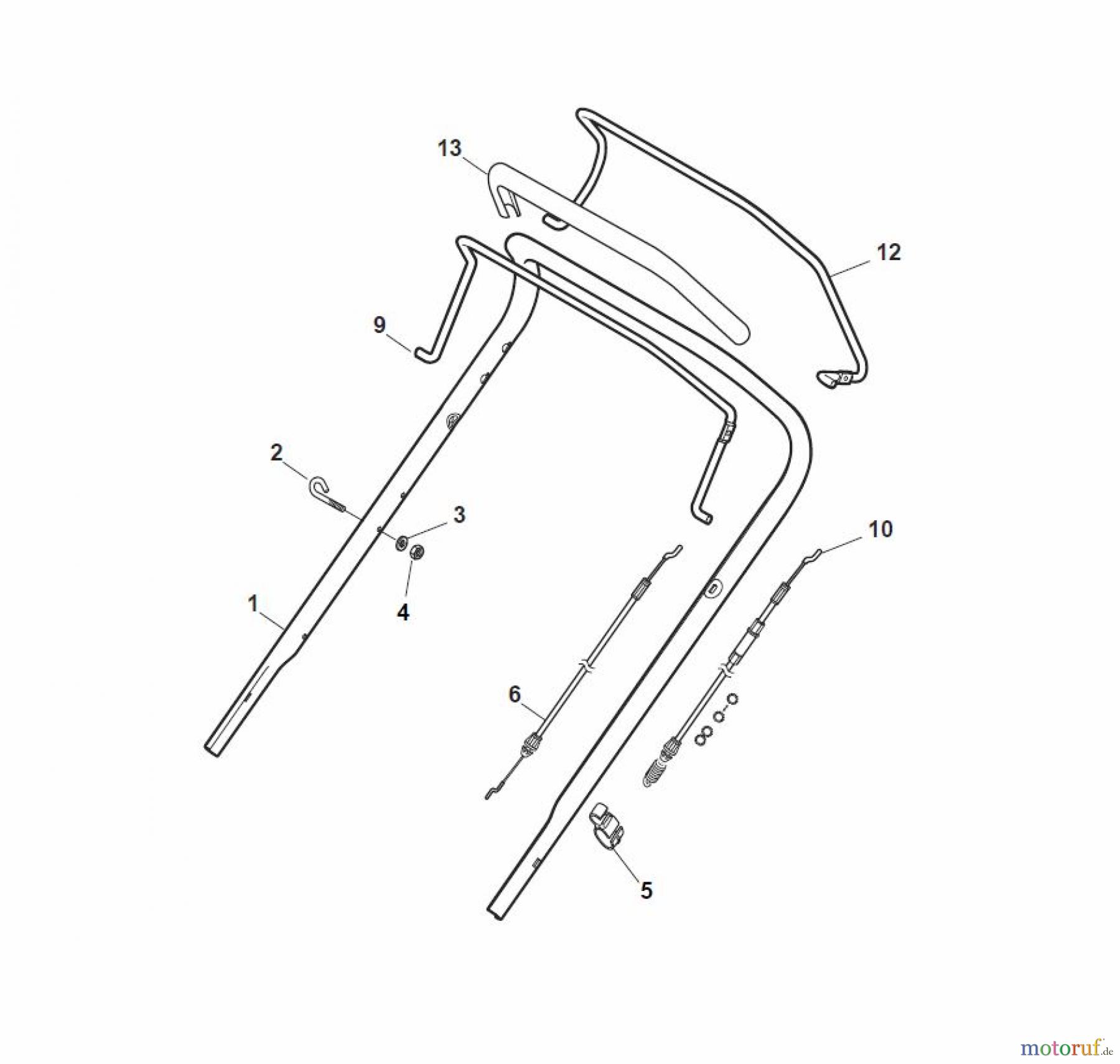Global Garden Products GGP Rasenmäher Baujahr 2017 Benzin Mit Antrieb 2017 NTL 534 W TR/E - W TRQ/E Handle, Upper Part - ECO
