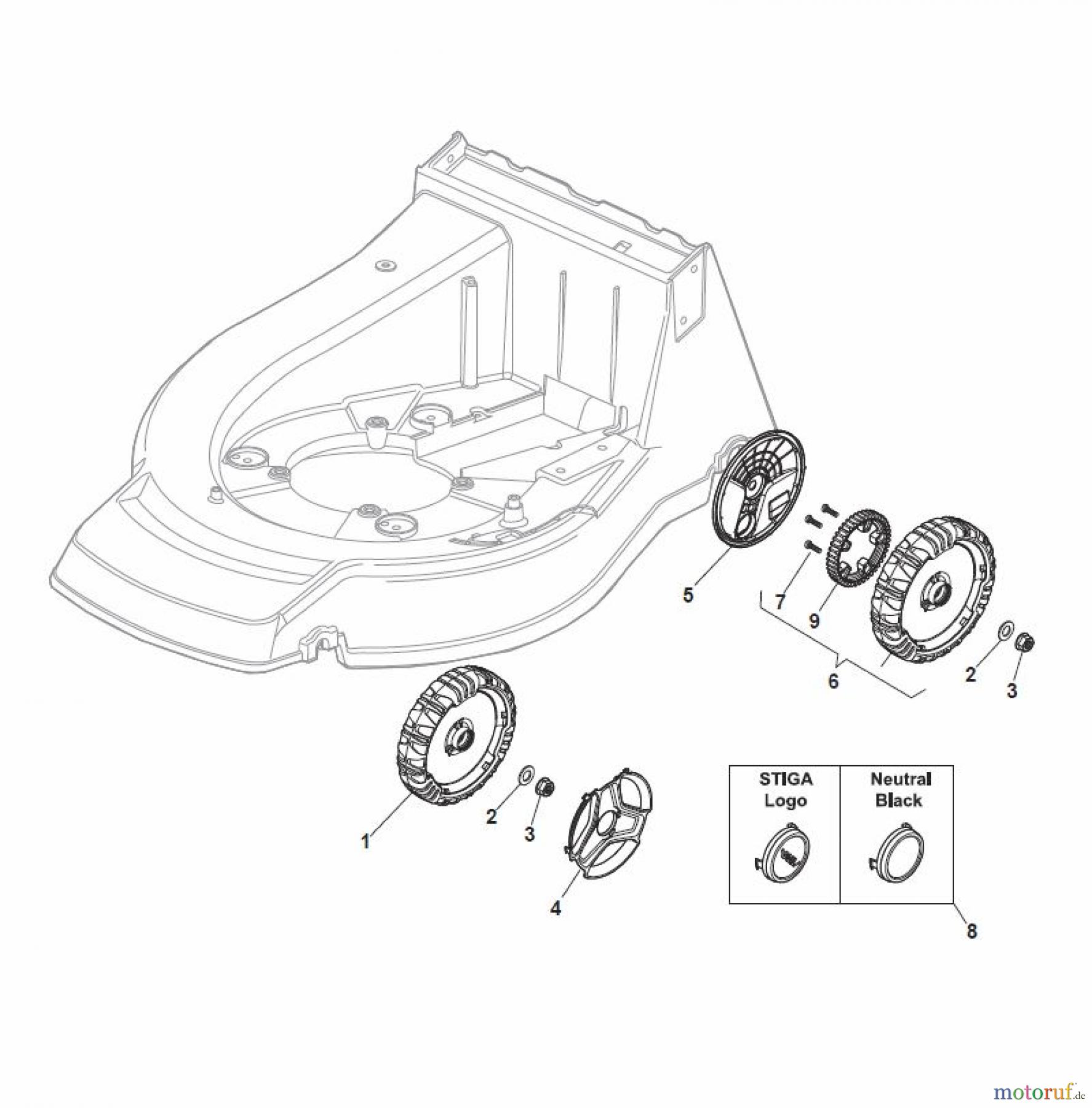 Global Garden Products GGP Rasenmäher Baujahr 2017 Benzin Mit Antrieb 2017 PAN 504 TR 4S Wheel and Hub Cap