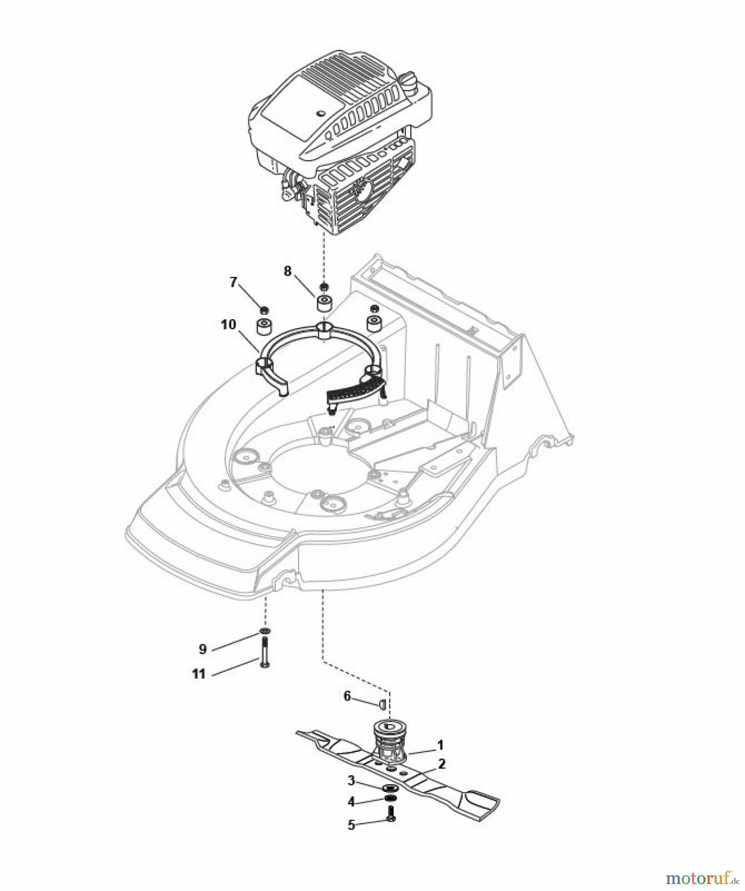 Global Garden Products GGP Rasenmäher Baujahr 2017 Benzin Mit Antrieb 2017 PAN 504 TR 4S Blade and Hub for B&S E Engine