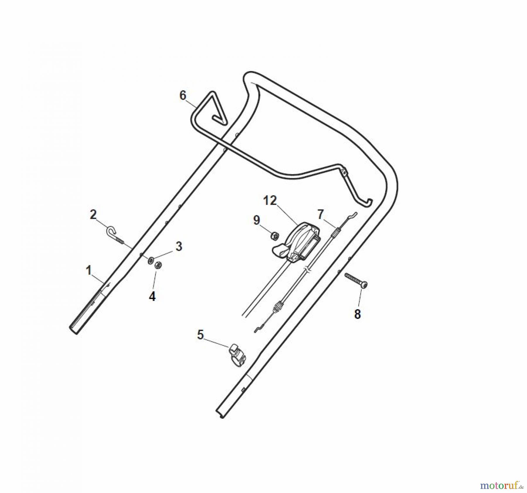 Global Garden Products GGP Rasenmäher Baujahr 2017 Benzin Ohne Antrieb 2017 CRC-CSC 534 W - CRC-CSC 534 WQ Handle, Upper Part