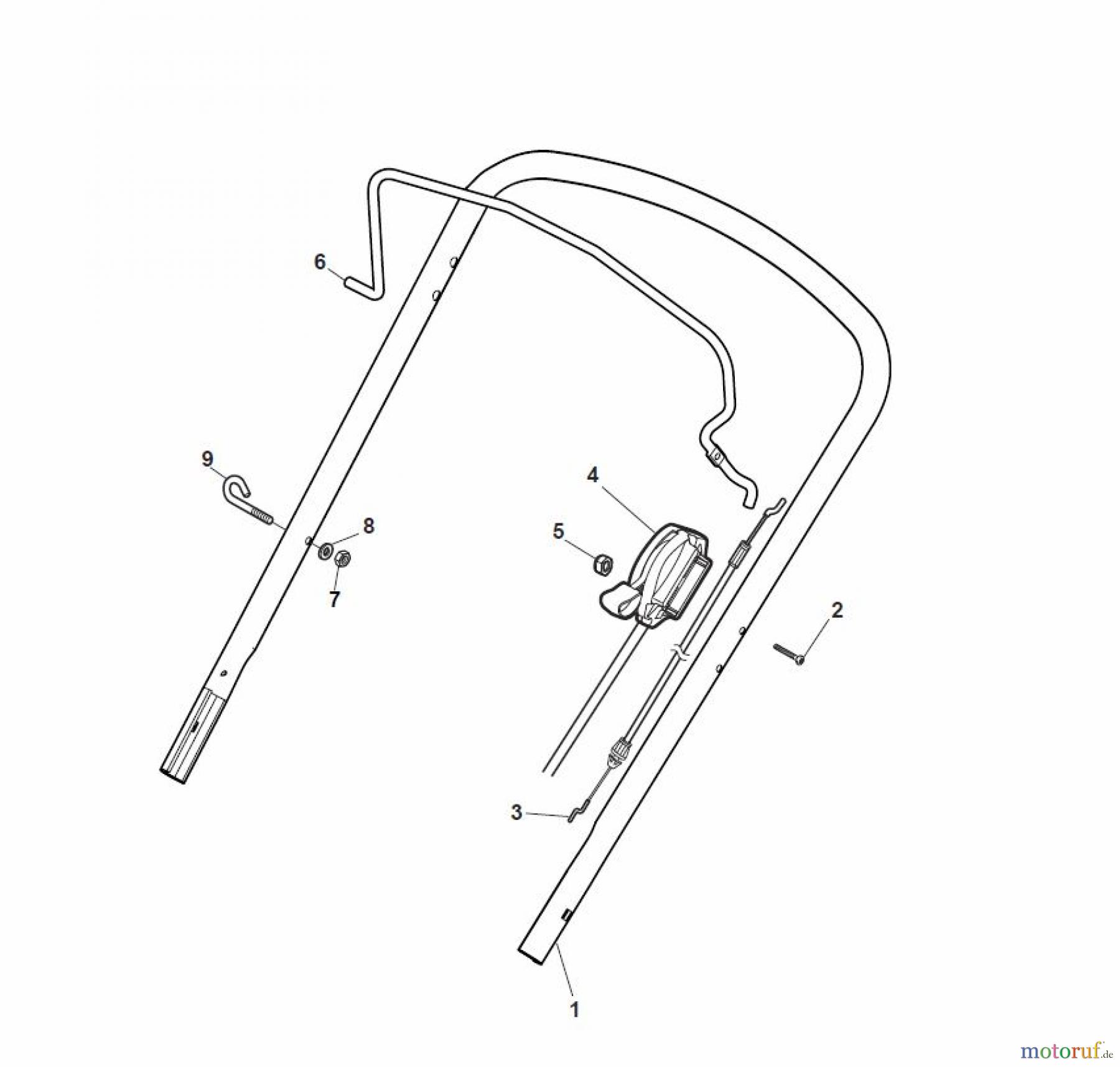 Global Garden Products GGP Rasenmäher Baujahr 2017 Benzin Ohne Antrieb 2017 CRC-CSC 534 W - CRC-CSC 534 WQ Handle, Upper Part